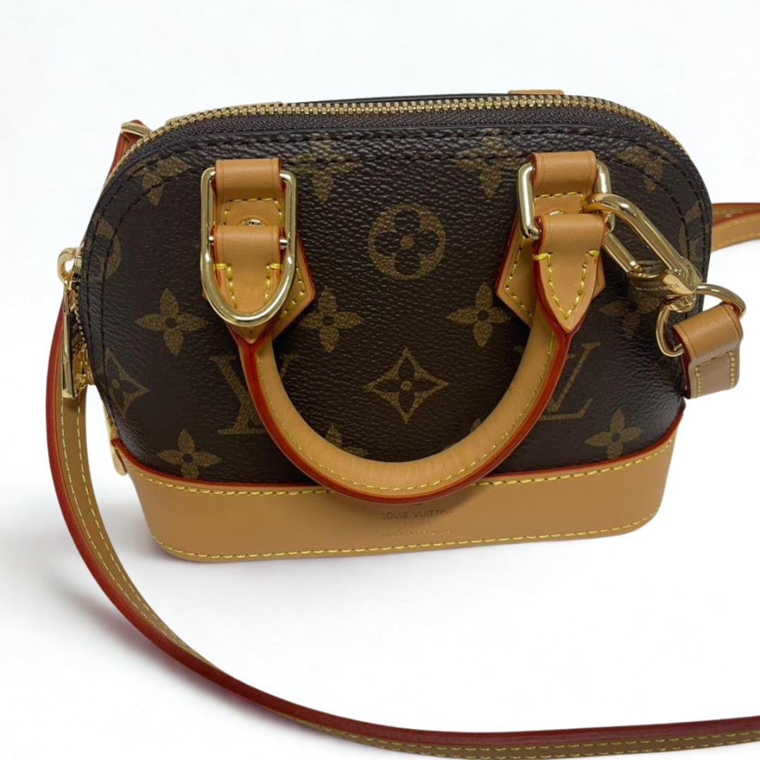 Louis Vuitton Nano Alma Handbag Monogram Canvas Leather Mini Bag