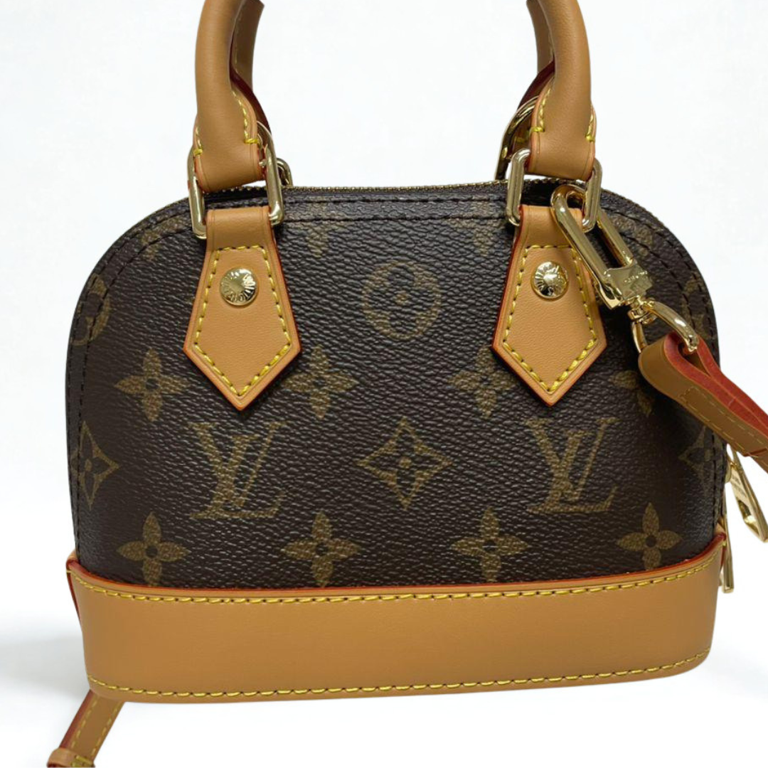 Louis Vuitton Nano Alma Handbag Monogram Canvas Leather Mini Bag