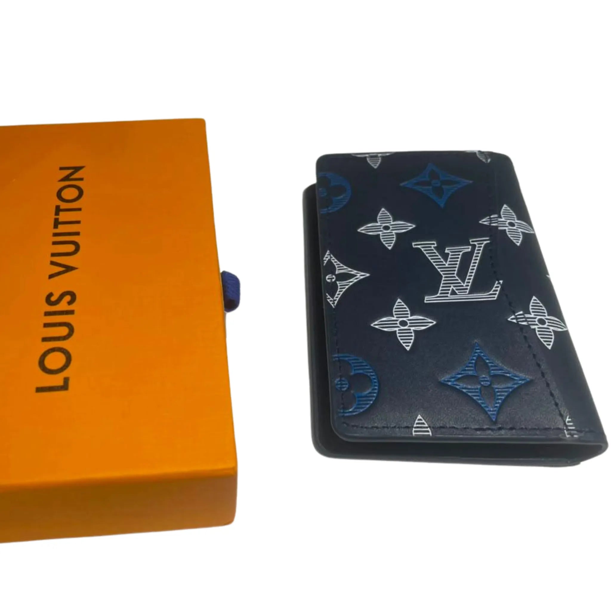 Louis Vuitton Monogram Navy Shadow de Poche Card Holder – Authentic Pre-Owned