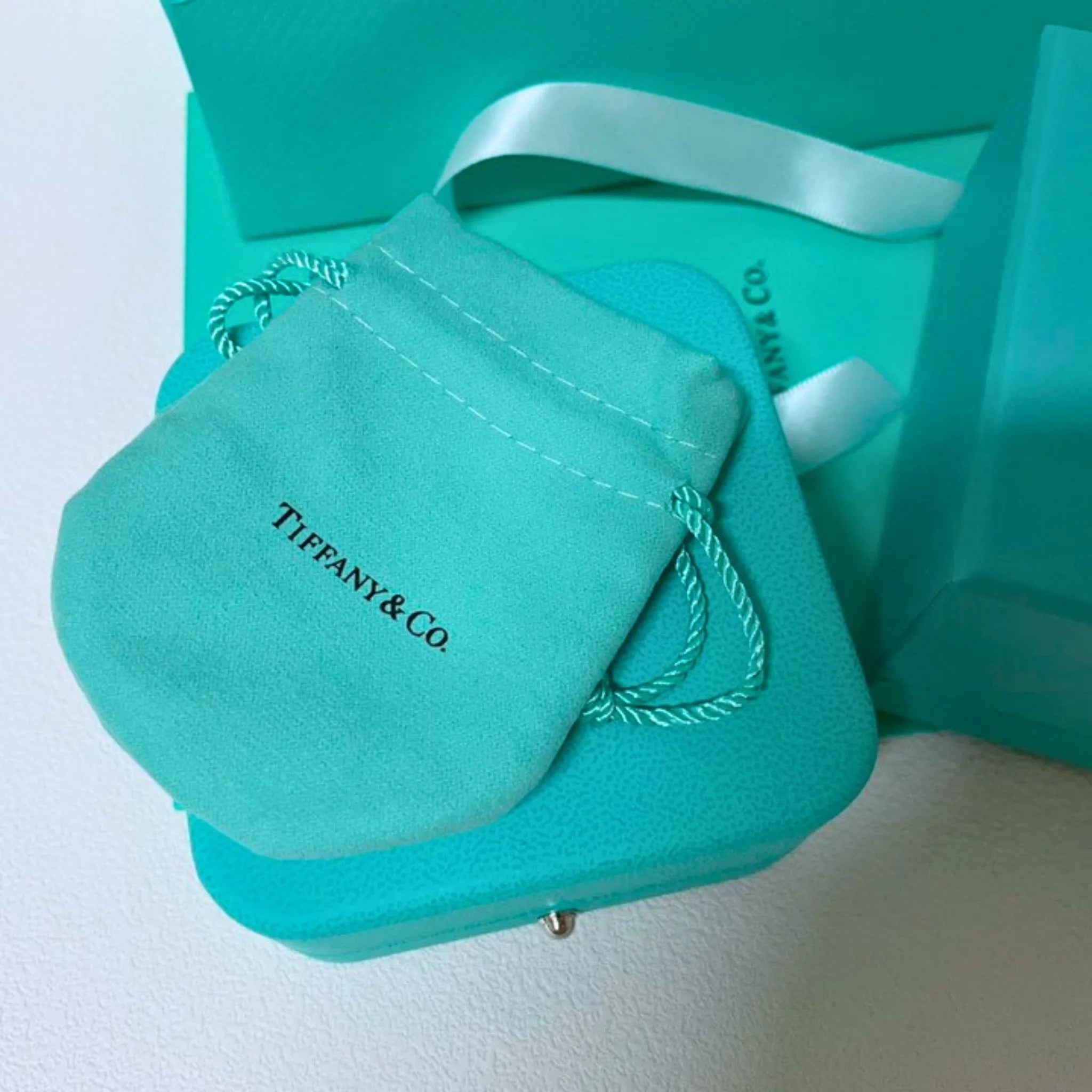 Tiffany & Co. Blue Leather Watch & Bracelet Presentation Box – Authentic, Box Only