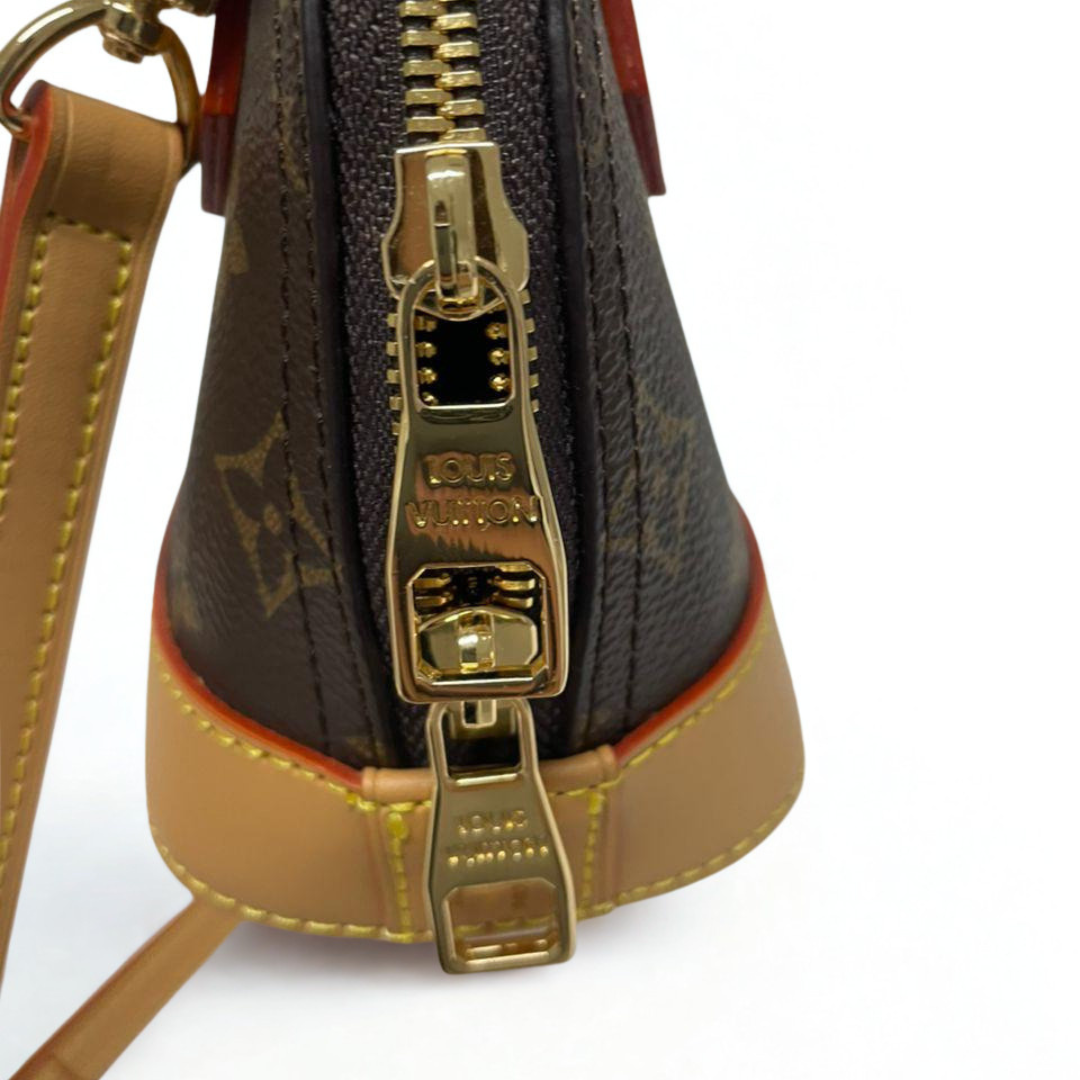 Louis Vuitton Nano Alma Handbag Monogram Canvas Leather Mini Bag