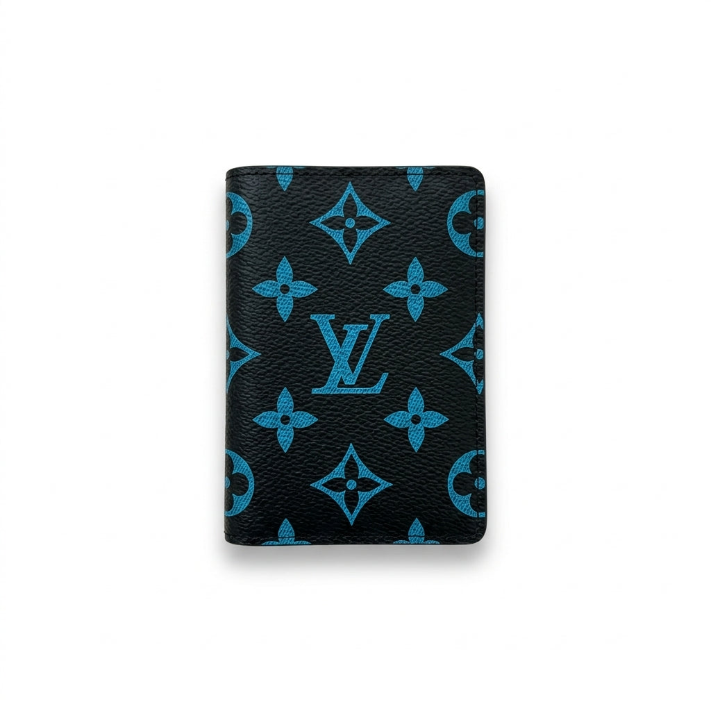 Louis Vuitton Black/Blue Monogram Leather Men's Credit Card Holder Wallet – Authentic Pre-Owned