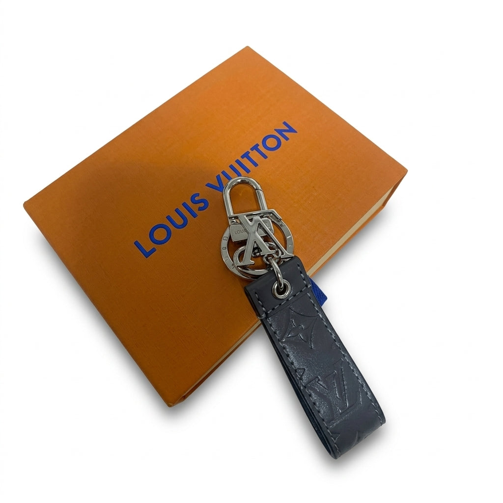 Louis Vuitton Black Silver Monogram Dragonne Key Holder Leather Keychain – Authentic Pre-Owned