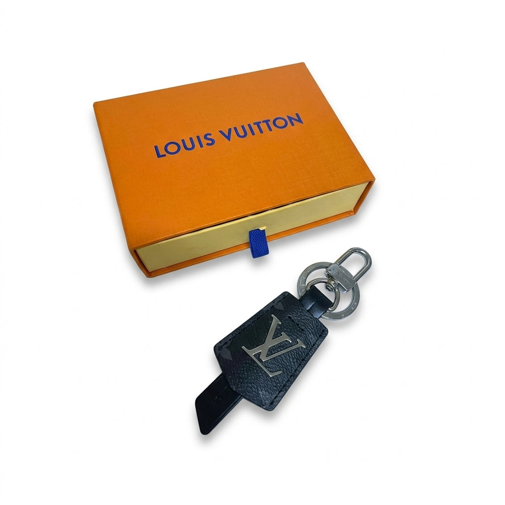 Louis Vuitton Cloches Cles Bag Charm Key Holder Black Monogram Keychain – Authentic Pre-Owned