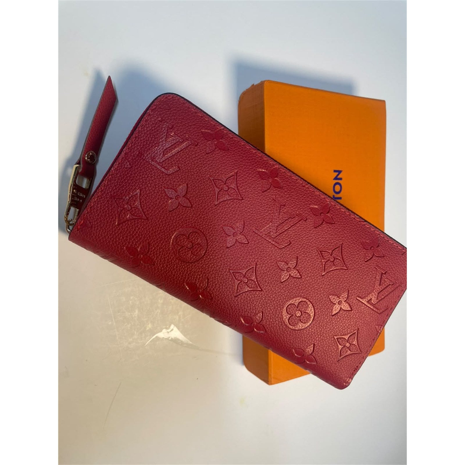 Louis Vuitton Zippy Wallet Empreinte Leather Red Monogram – Authentic Pre-Owned