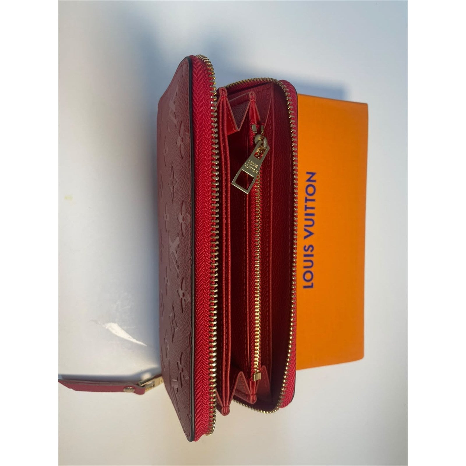 Louis Vuitton Zippy Wallet Empreinte Leather Red Monogram – Authentic Pre-Owned