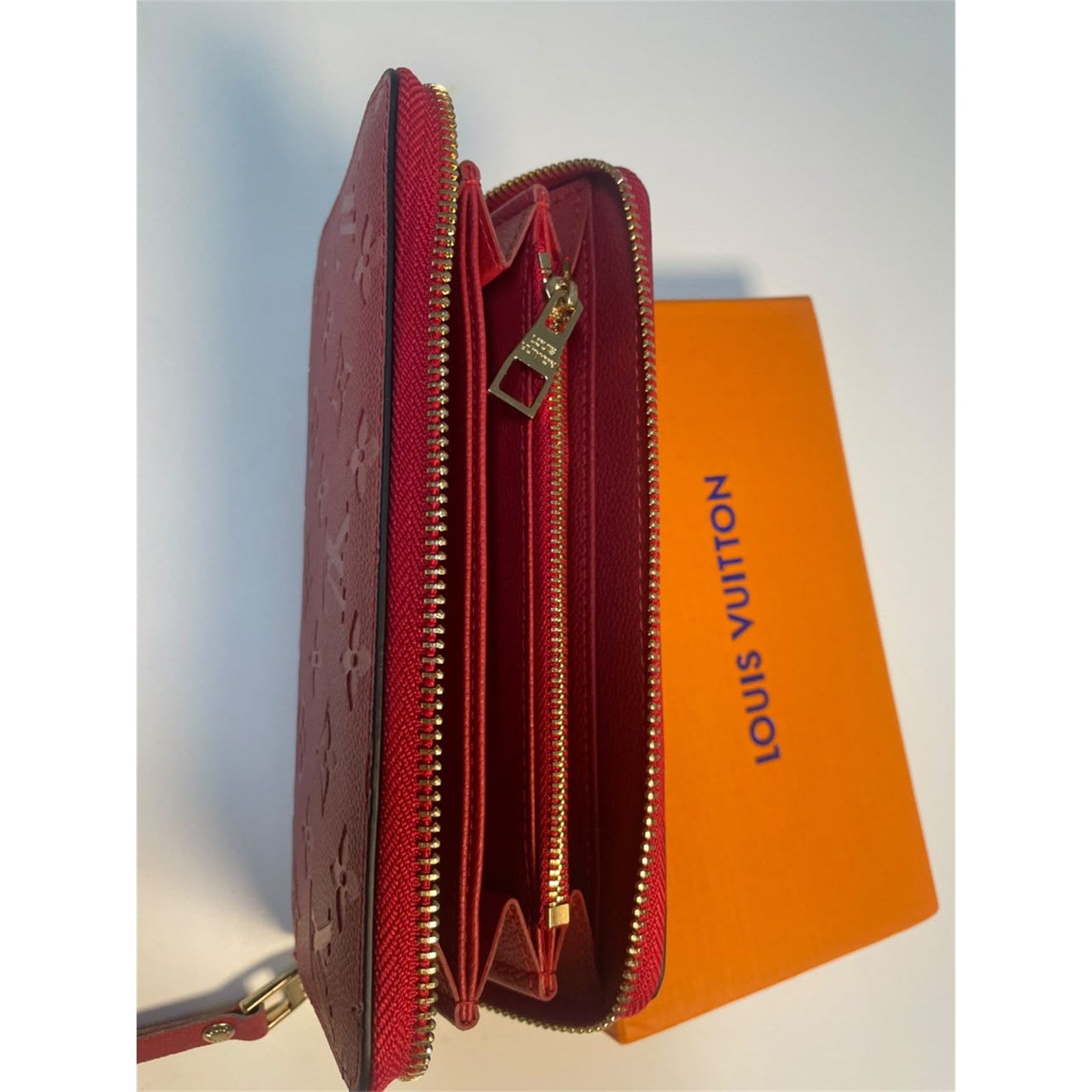Louis Vuitton Zippy Wallet Empreinte Leather Red Monogram – Authentic Pre-Owned