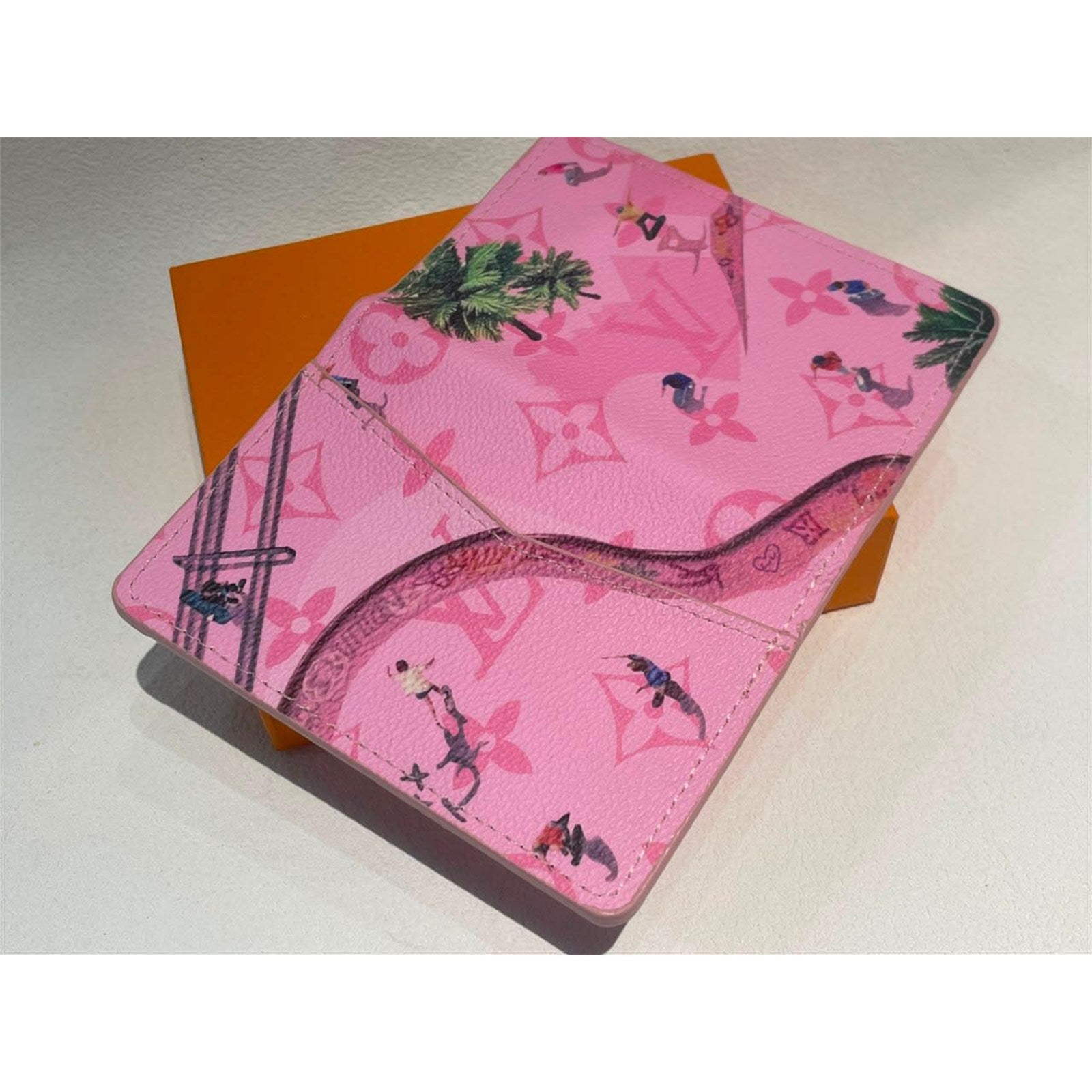 Louis Vuitton Pink Leather Monogram Sunset Pocket Organizer – Authentic Pre-Owned