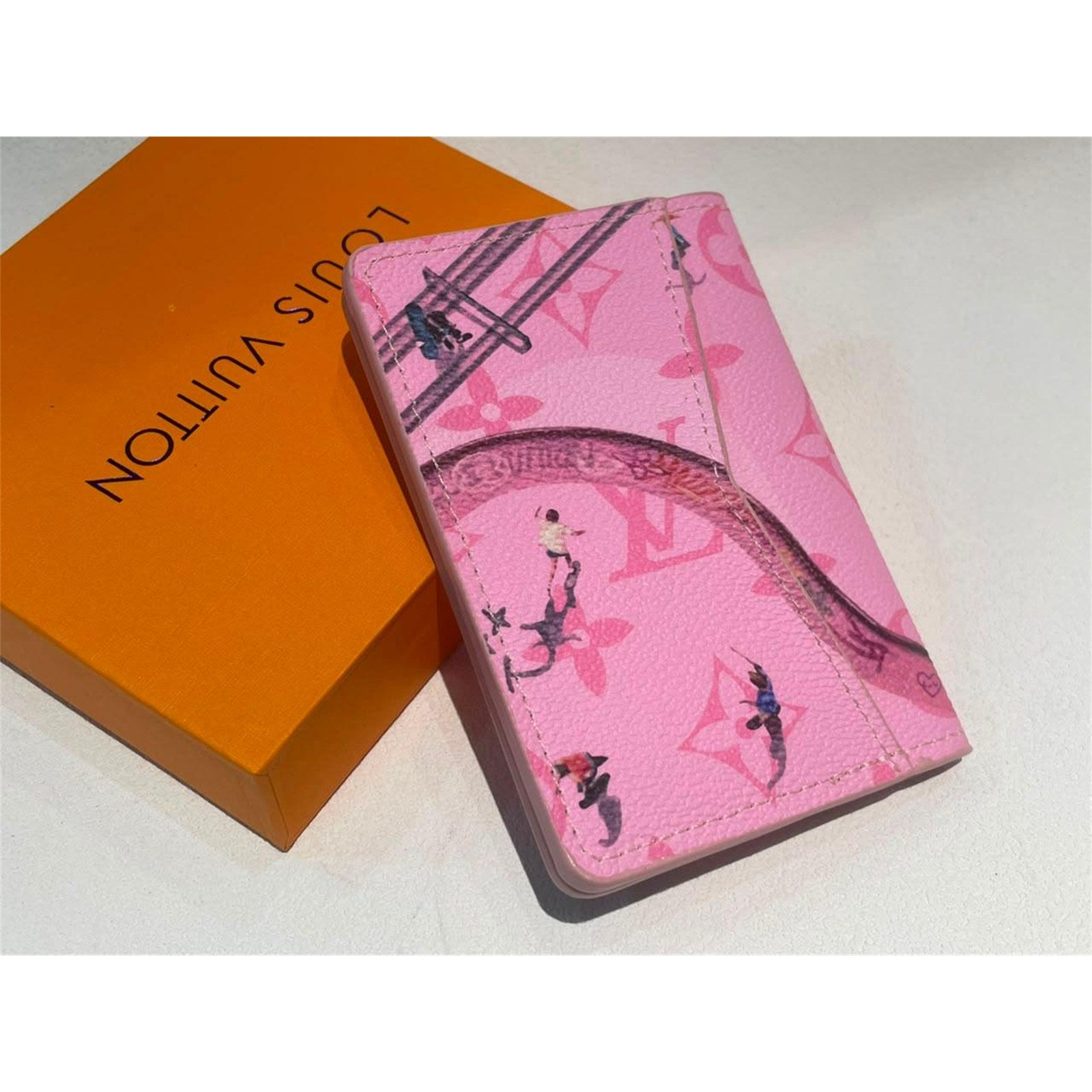 Louis Vuitton Pink Leather Monogram Sunset Pocket Organizer – Authentic Pre-Owned