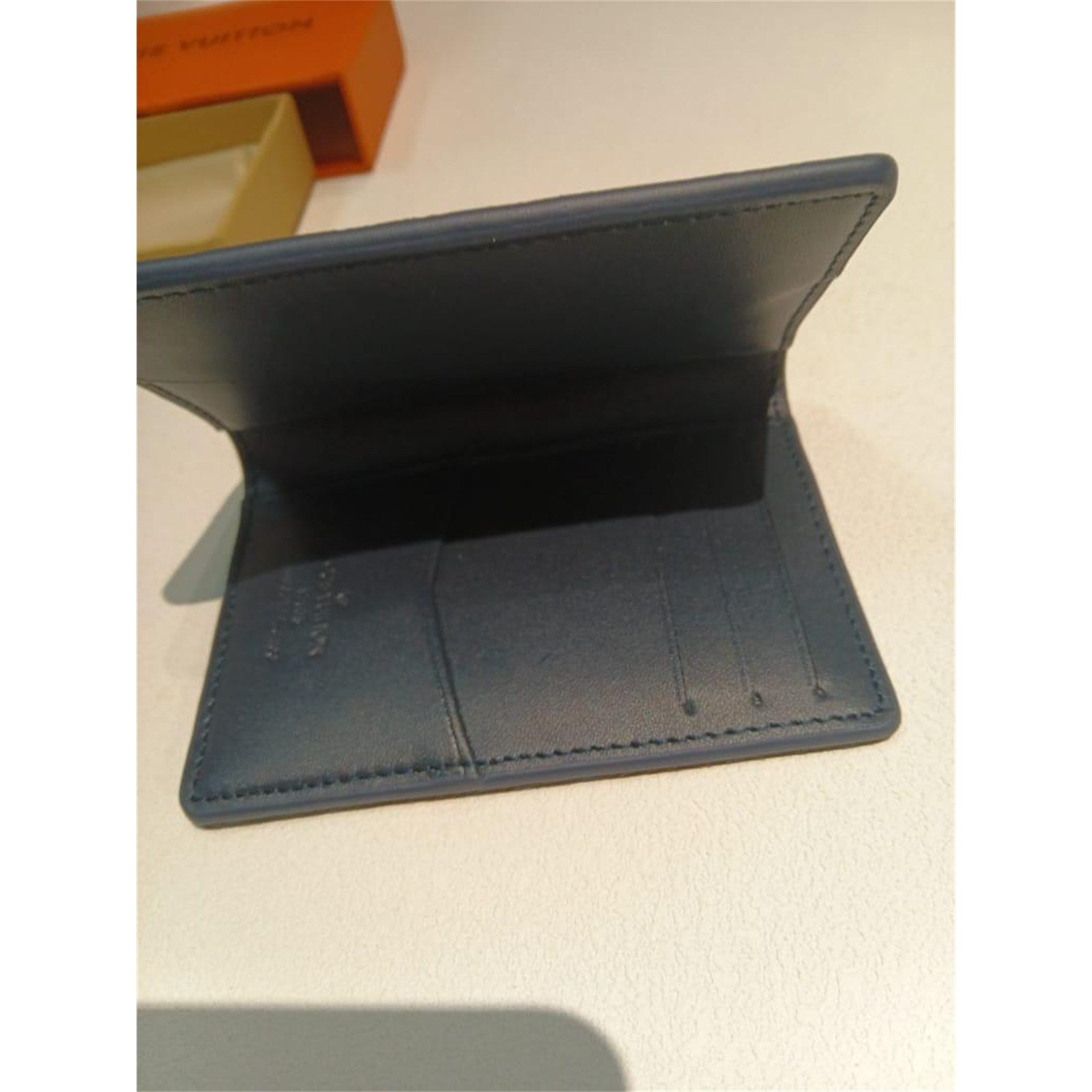 Louis Vuitton Black/Blue Monogram Leather Men's Credit Card Holder Wallet – Authentic Pre-Owned