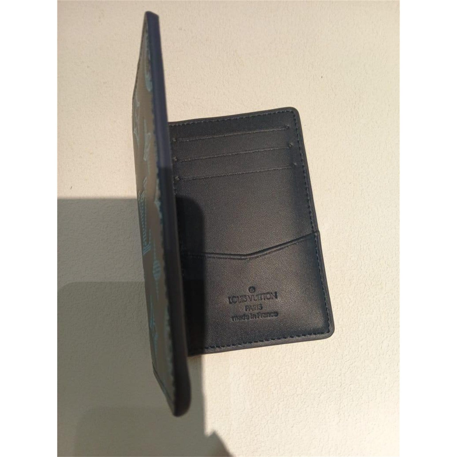 Louis Vuitton Black/Blue Monogram Leather Men's Credit Card Holder Wallet – Authentic Pre-Owned