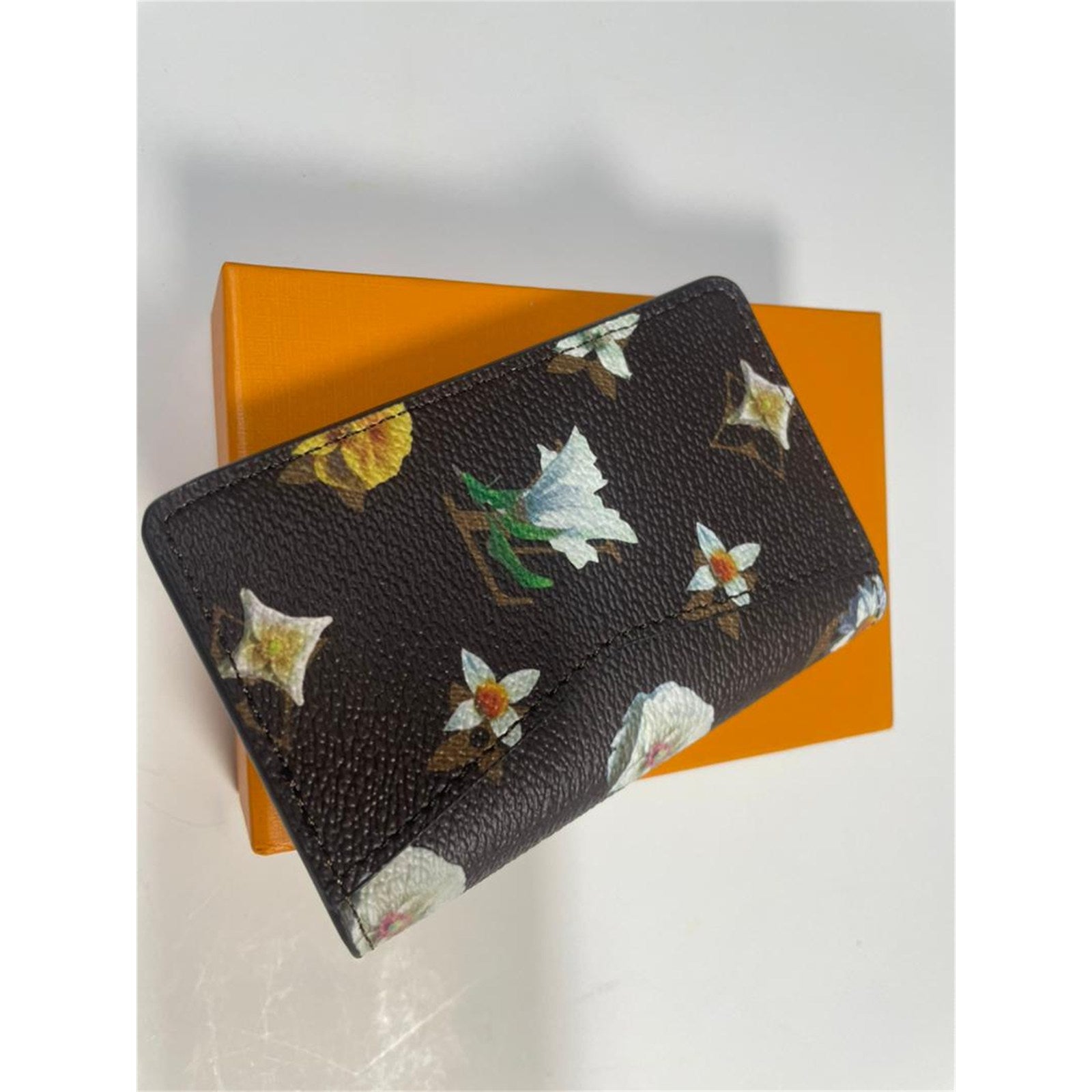 Louis Vuitton Men's Brown Monogram Floral Leather Pocket Organizer – Authentic Pre-Owned