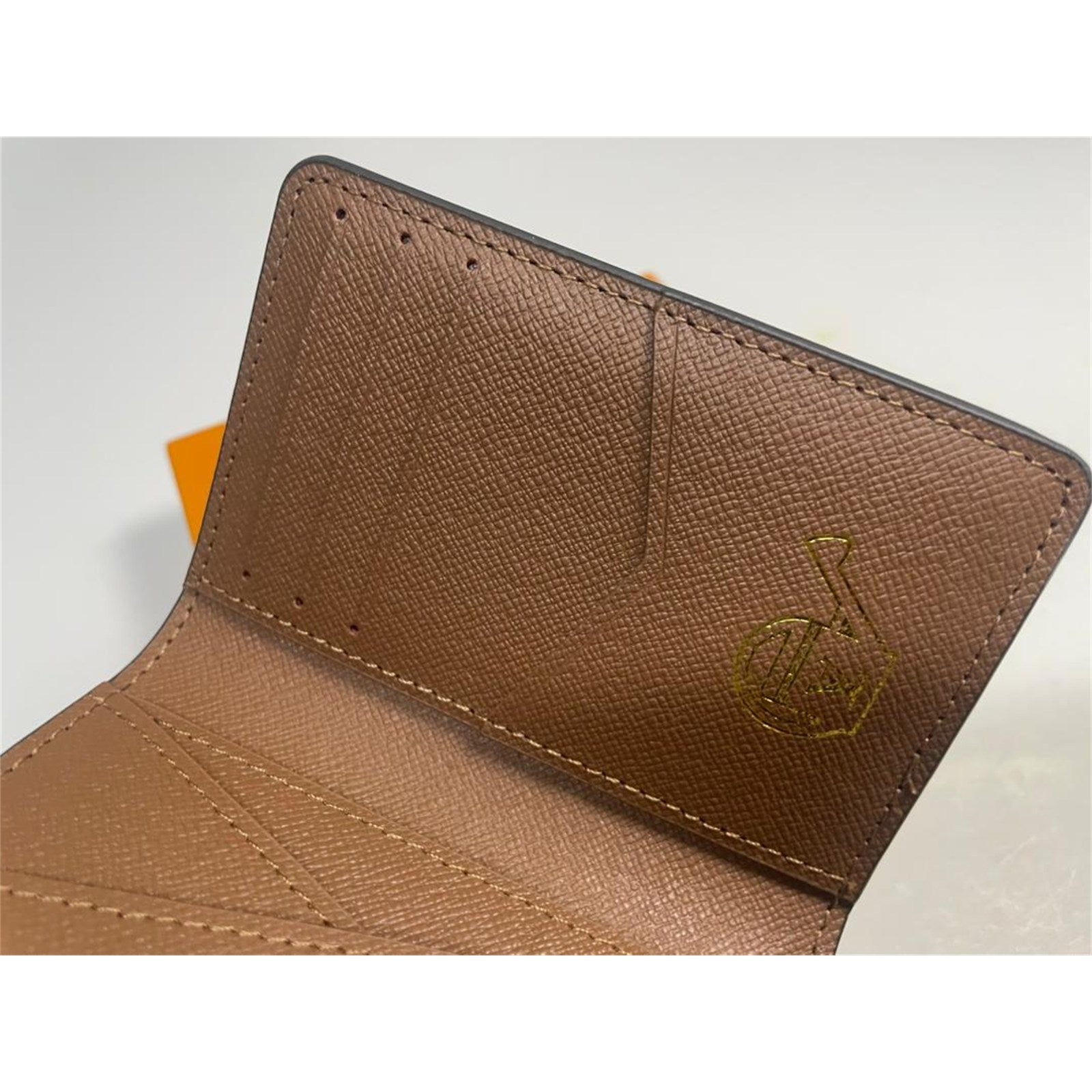 Louis Vuitton Men's Brown Monogram Floral Leather Pocket Organizer – Authentic Pre-Owned