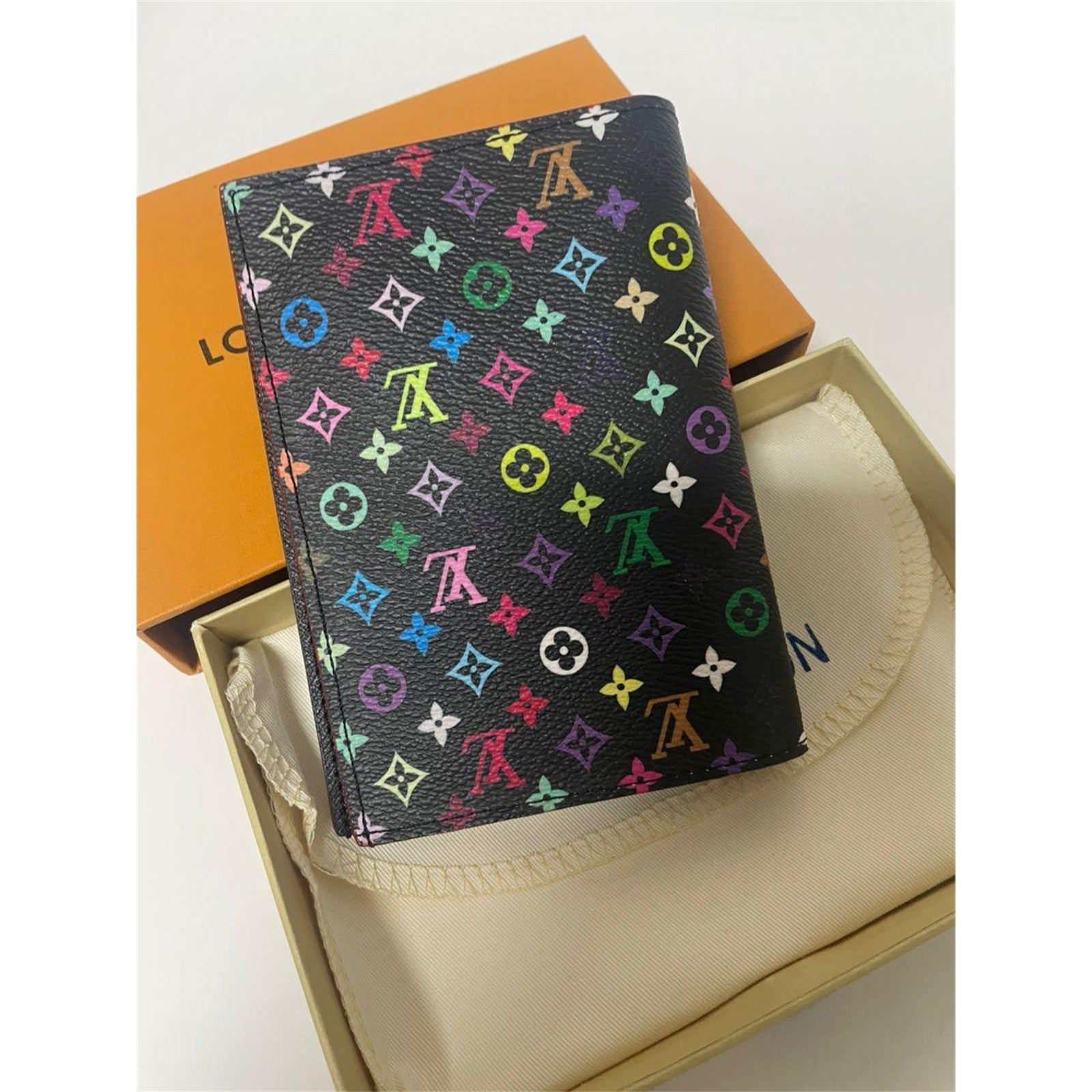 Louis Vuitton x Takashi Murakami Multicolor Passport Cover with Box – Authentic Pre-Owned