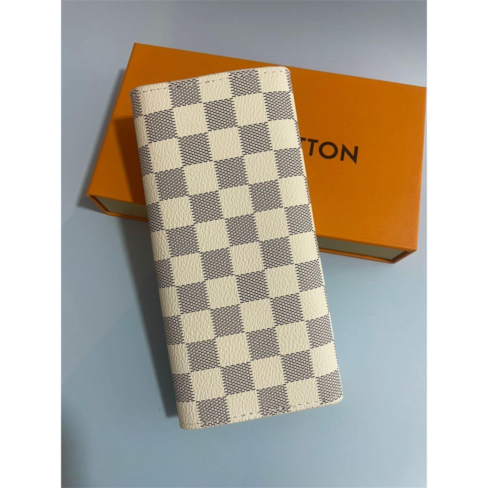 Louis Vuitton Portefeuille Sarah Long Wallet Damier Azur White – Authentic Pre-Owned