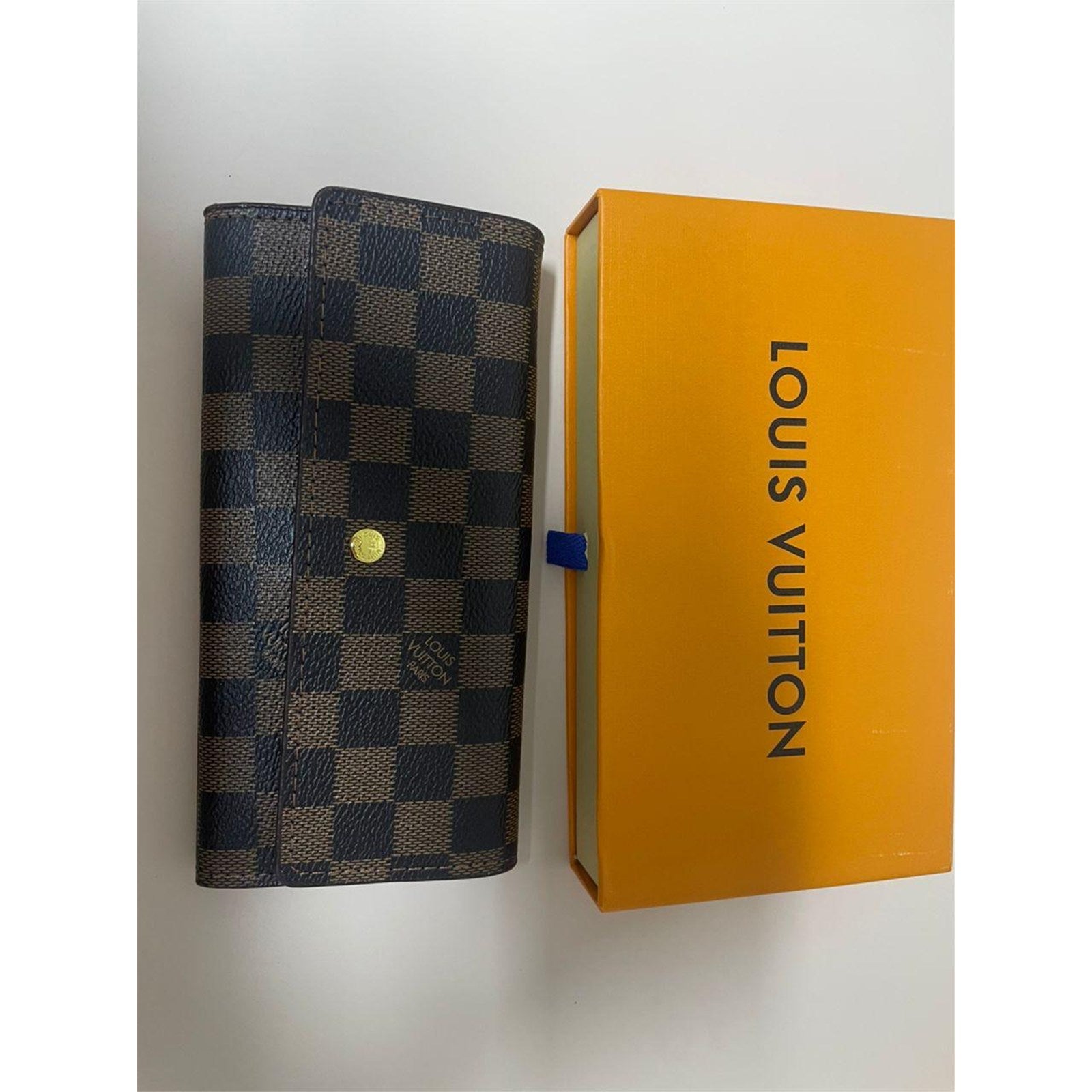 Louis Vuitton Portefeuille Sarah Damier Ebene Long Wallet – Authentic Pre-Owned