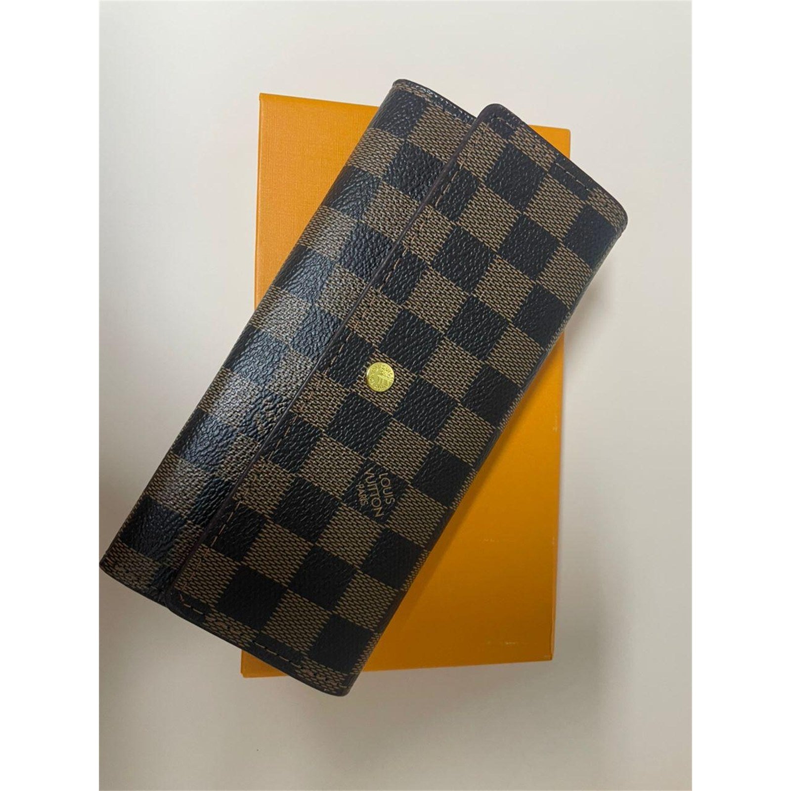 Louis Vuitton Portefeuille Sarah Damier Ebene Long Wallet – Authentic Pre-Owned