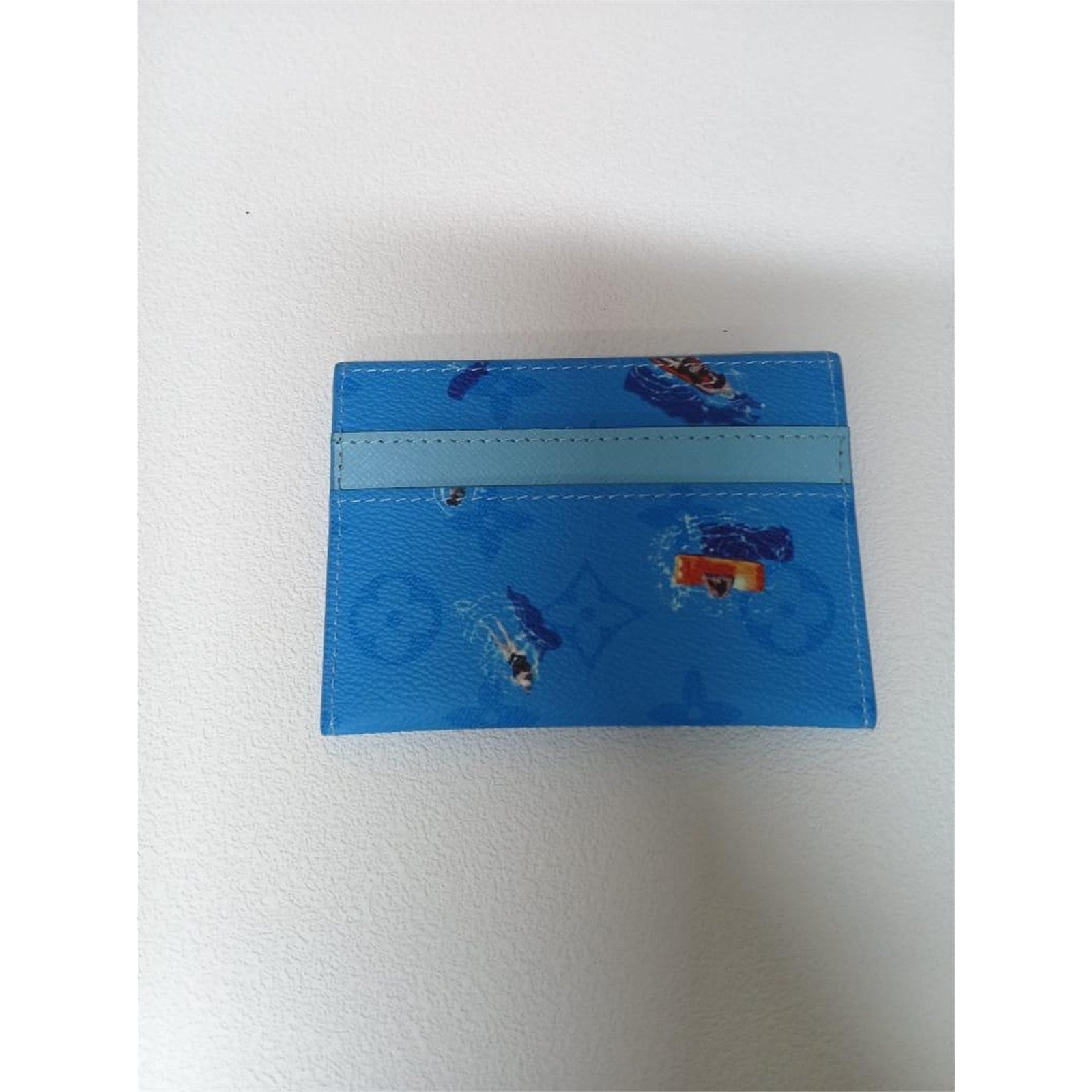 Louis Vuitton Double Card Holder Pool Blue Monogram with Box – Authentic Pre-Owned