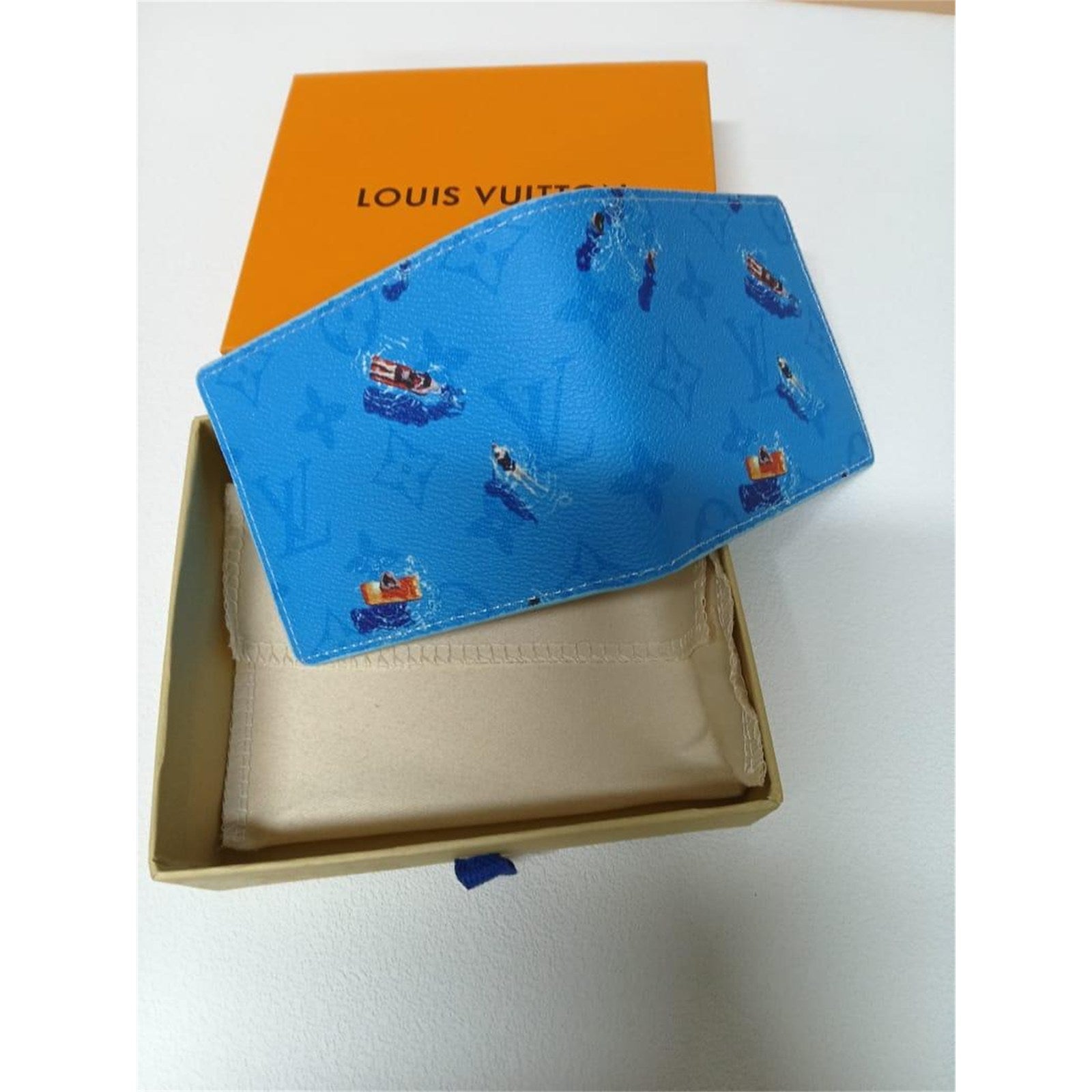 Louis Vuitton Blue Lagoon Slender Wallet Card Holder Monogram Canvas – Authentic Pre-Owned