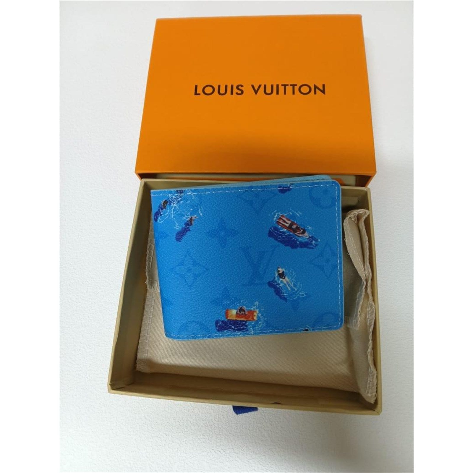 Louis Vuitton Blue Lagoon Slender Wallet Card Holder Monogram Canvas – Authentic Pre-Owned