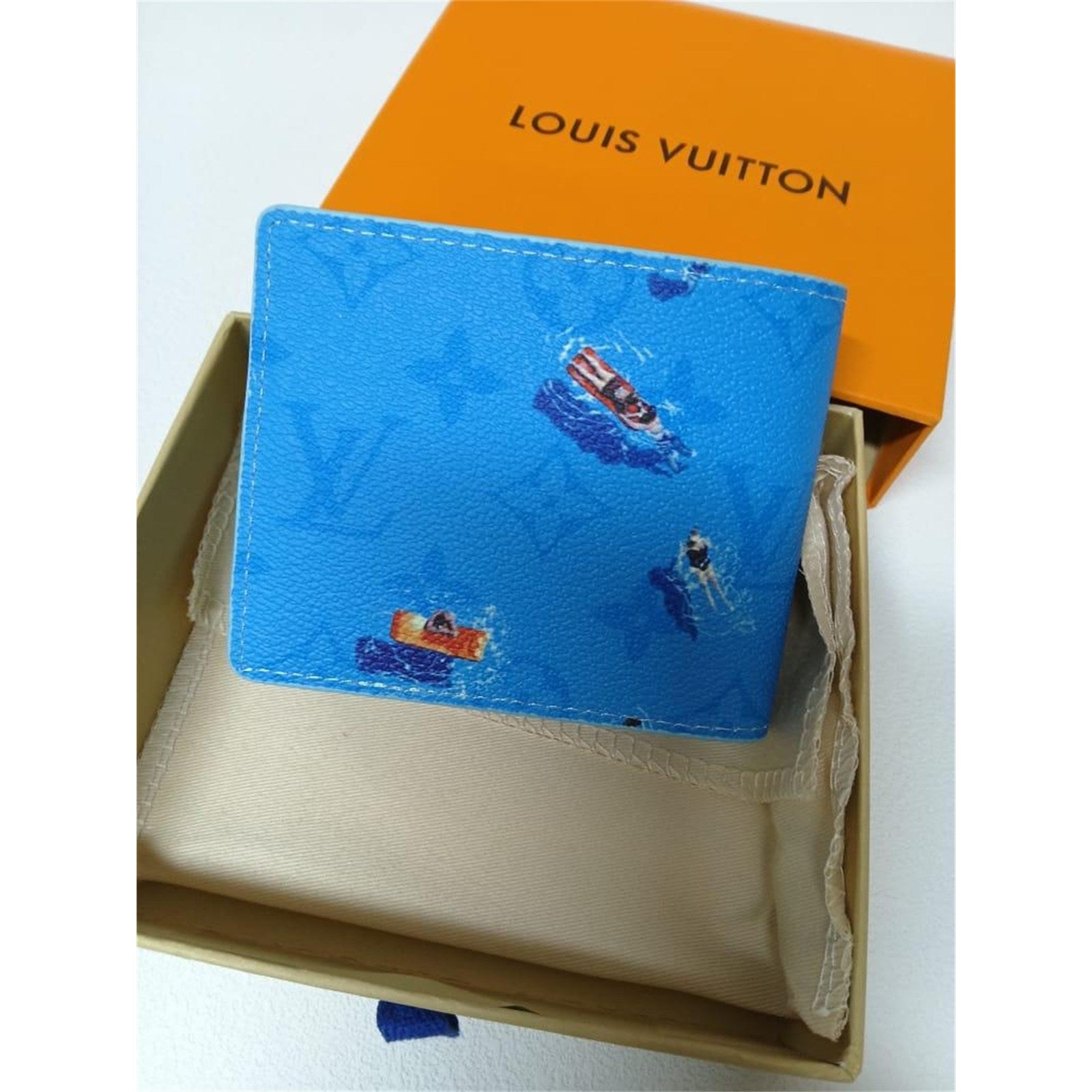 Louis Vuitton Blue Lagoon Slender Wallet Card Holder Monogram Canvas – Authentic Pre-Owned