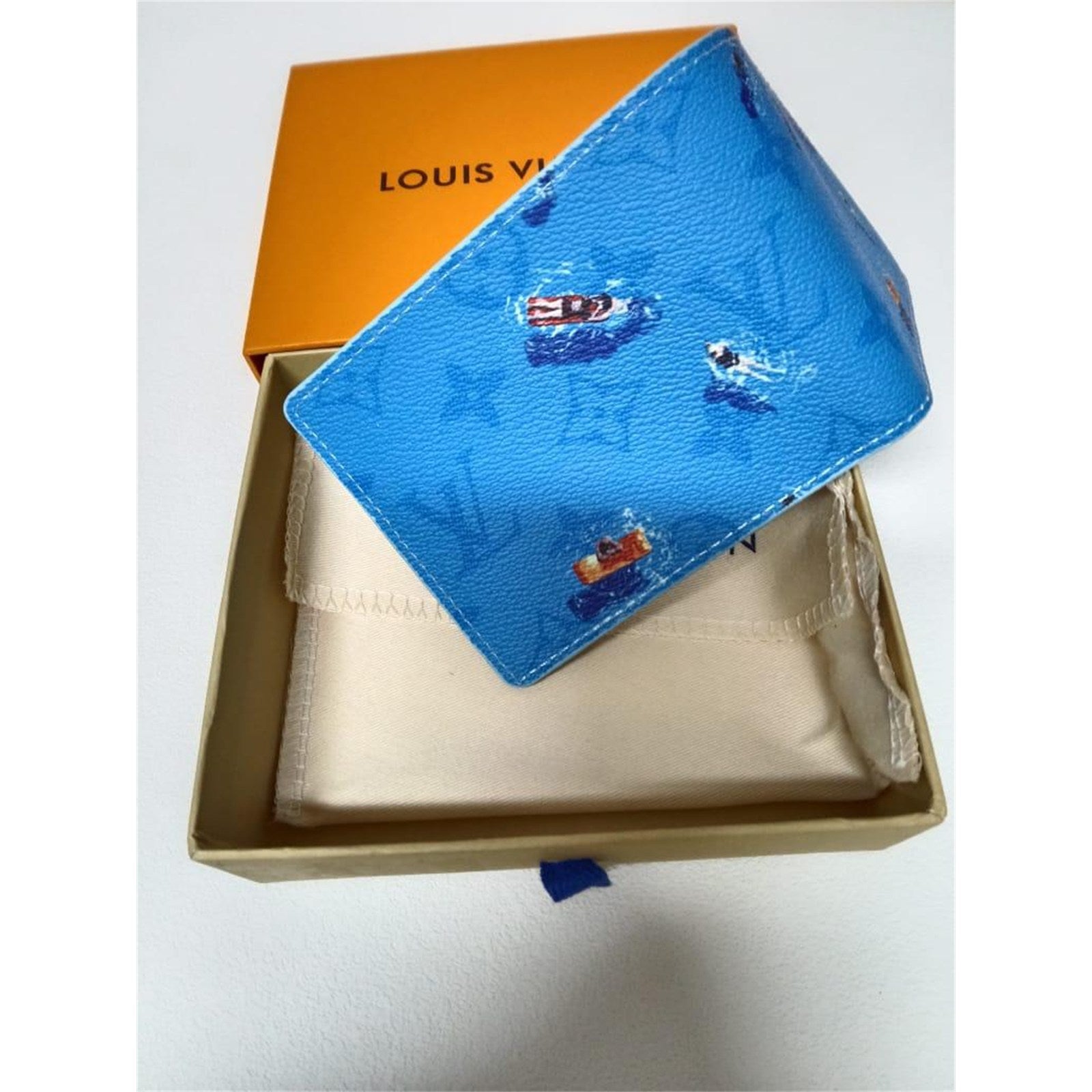 Louis Vuitton Blue Lagoon Slender Wallet Card Holder Monogram Canvas – Authentic Pre-Owned