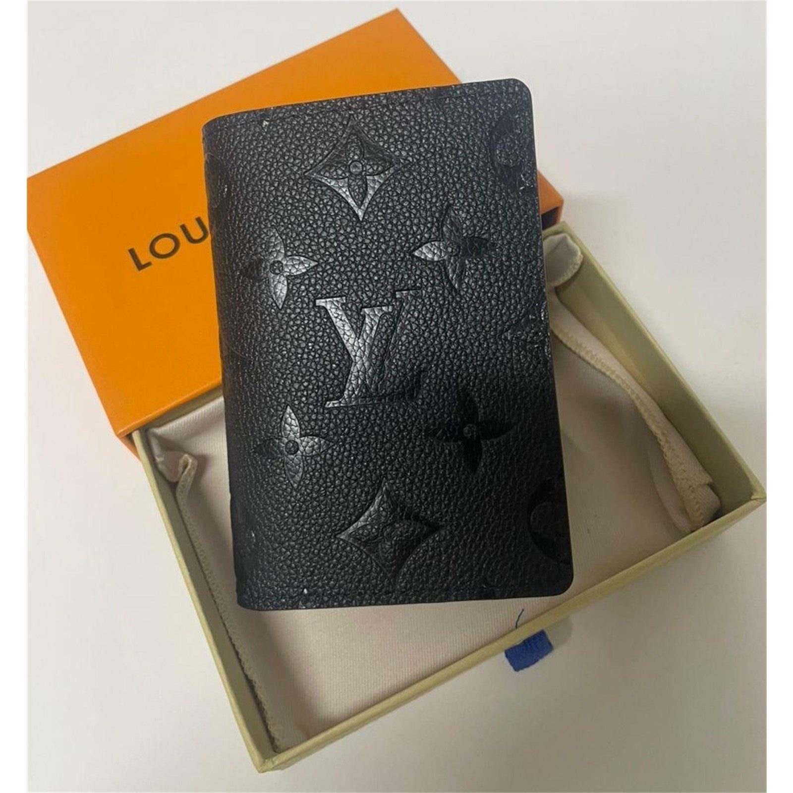 Louis Vuitton Black Monogram Pocket Organizer Men's Card Holder Wallet – Authentic Pre-Owned