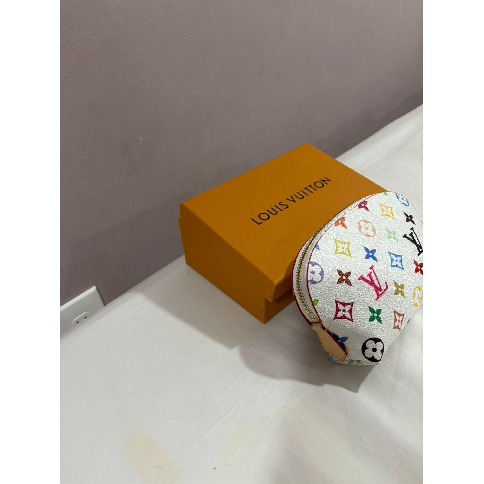 Louis Vuitton Multicolor Pochette Cosmetic PM Pouch White with Box & Dust Bag – Authentic Pre-Owned