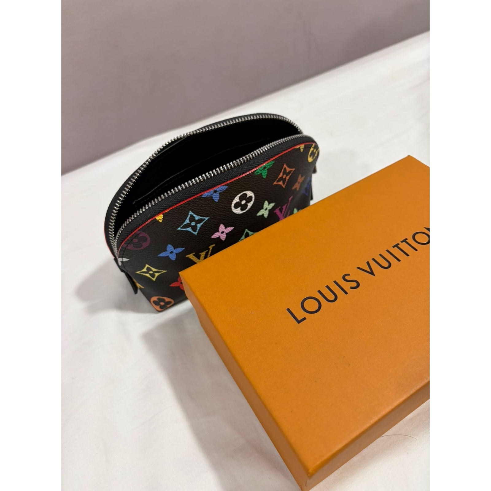 Louis Vuitton Monogram Multicolor Noir Pochette Cosmetic Pouch – Authentic Pre-Owned