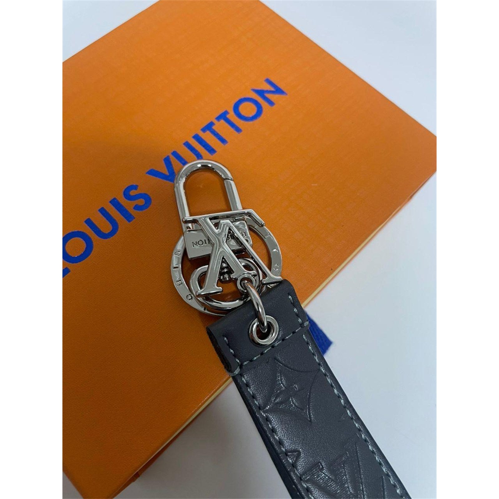 Louis Vuitton Black Silver Monogram Dragonne Key Holder Leather Keychain – Authentic Pre-Owned