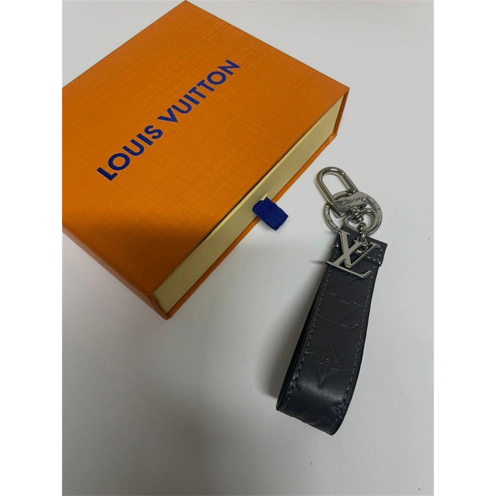 Louis Vuitton Black Silver Monogram Dragonne Key Holder Leather Keychain – Authentic Pre-Owned