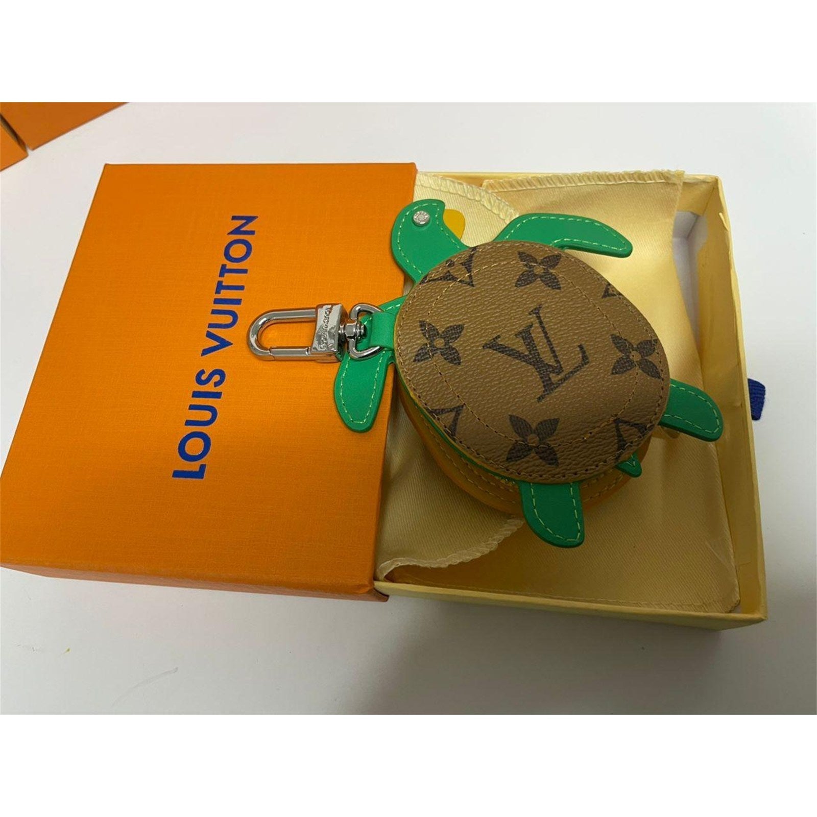 Louis Vuitton Monogram Green Turtle Mini Pouch Bag Charm Keychain – Authentic Pre-Owned