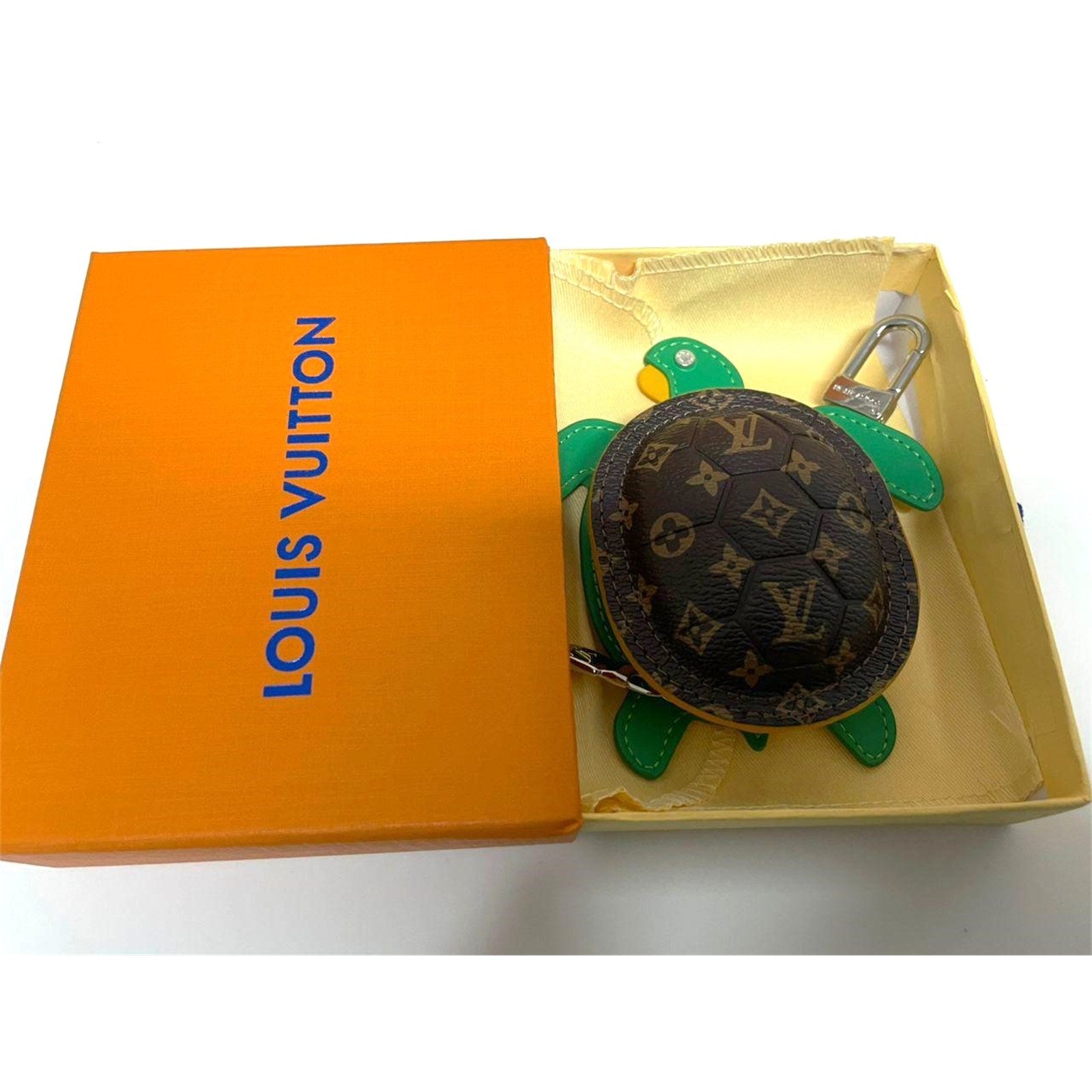 Louis Vuitton Monogram Green Turtle Mini Pouch Bag Charm Keychain – Authentic Pre-Owned
