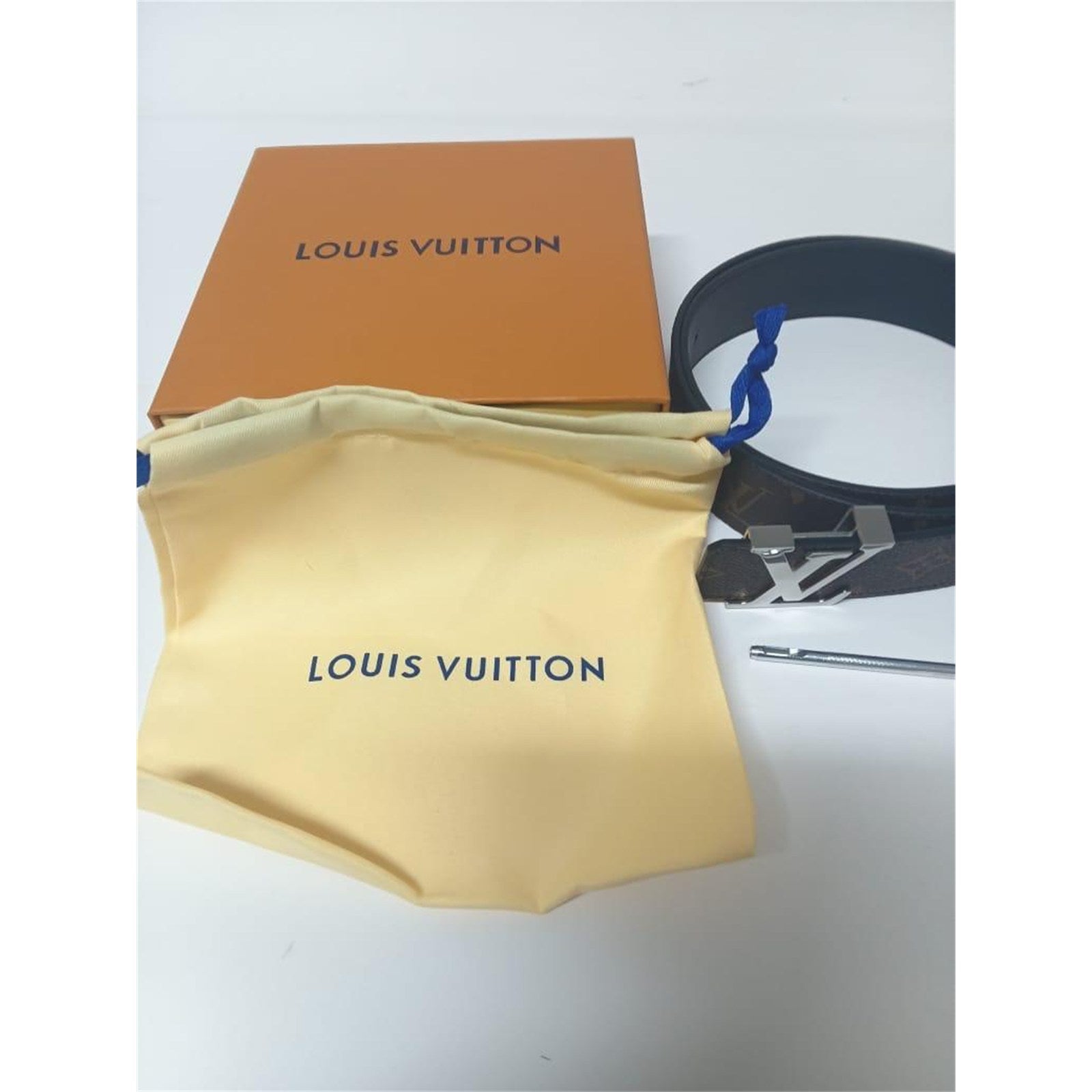 Louis Vuitton Matte Brown Belt Size 95/38 Silver Buckle – Authentic Pre-Owned