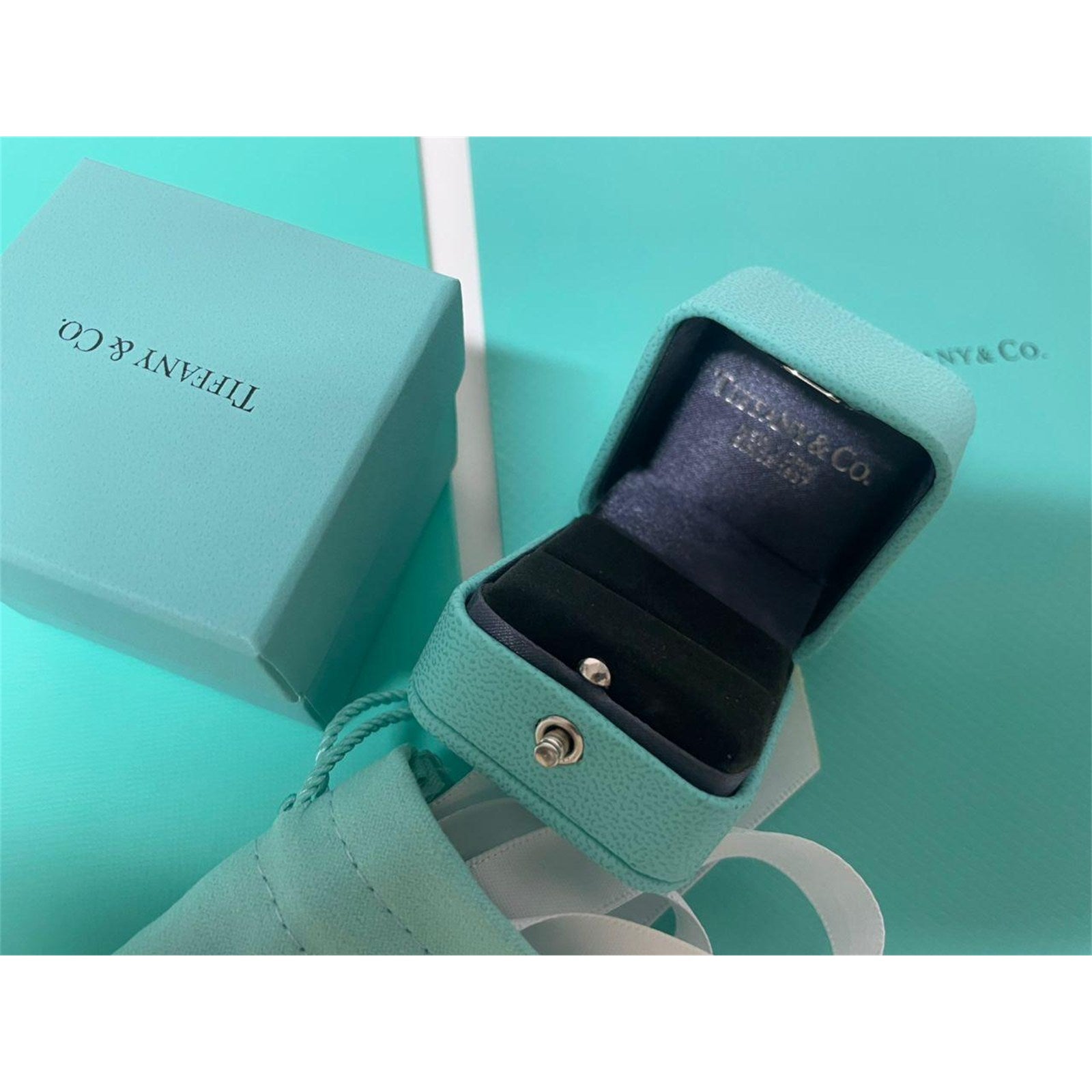 Tiffany & Co. Engagement Ring Box Set with Outer Box, Pouch, Certificate & Bag – Authentic, Box Only