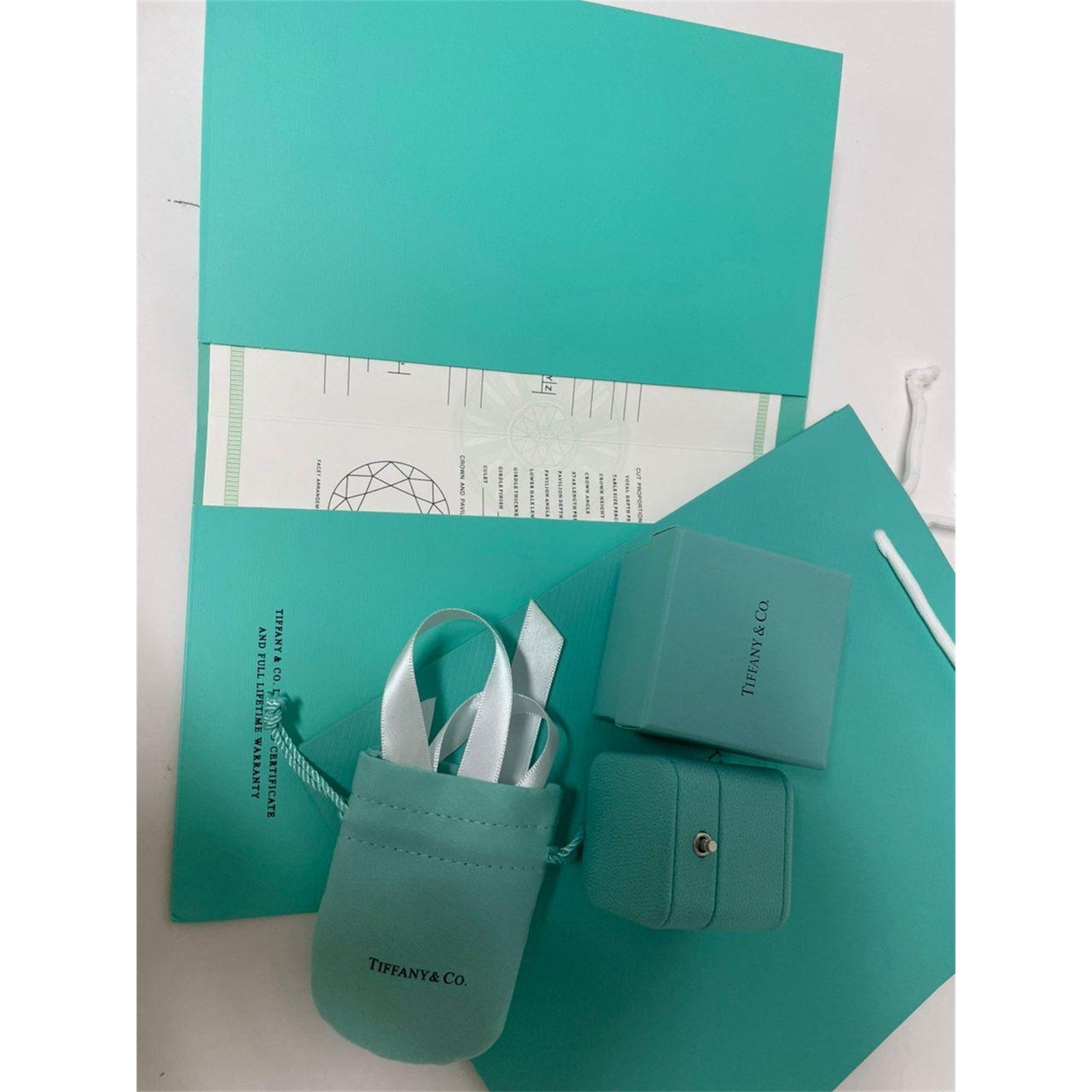 Tiffany & Co. Engagement Ring Box Set with Outer Box, Pouch, Certificate & Bag – Authentic, Box Only