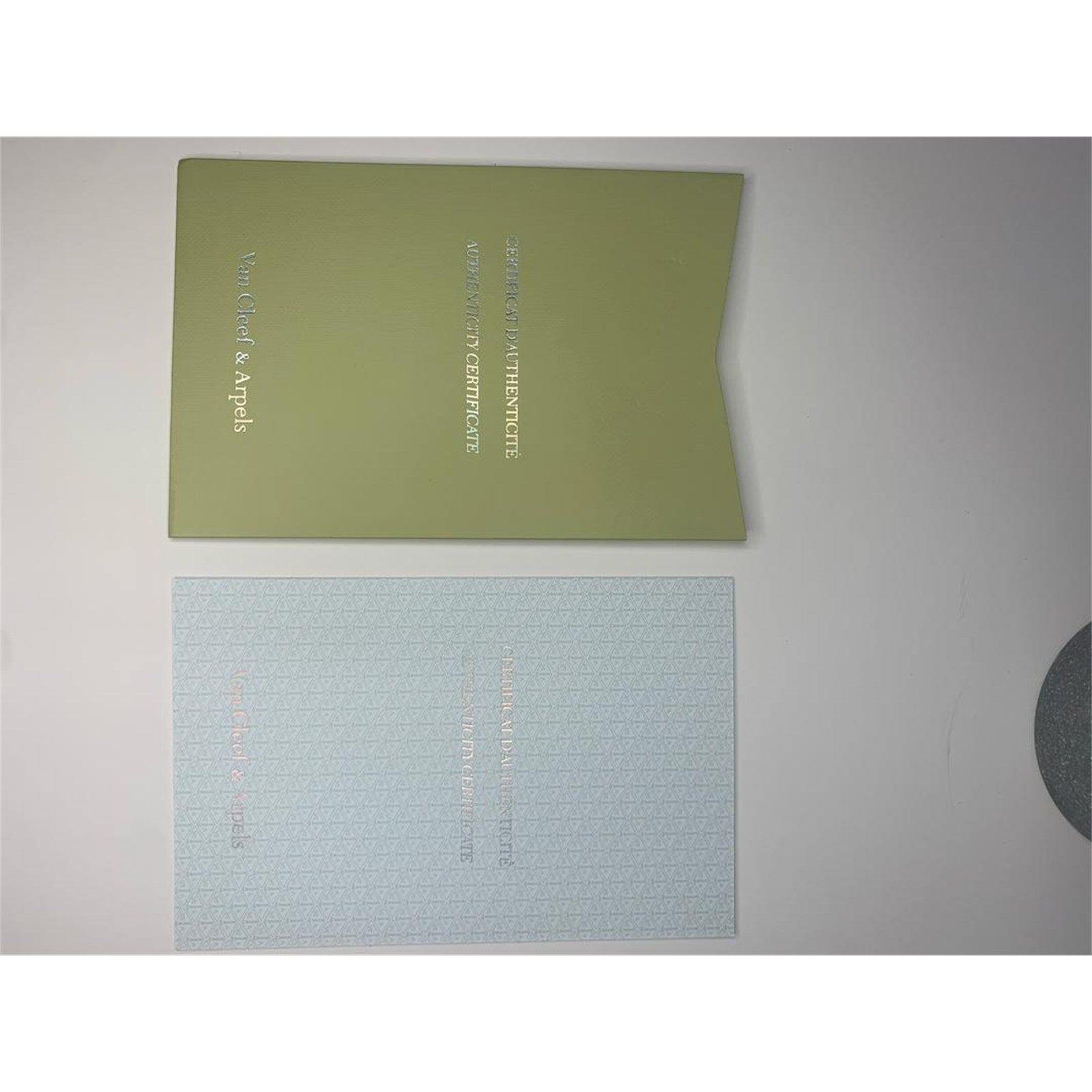 Van Cleef & Arpels Green Suede Bracelet Travel Case & Pouch Set – Authentic, Box Only