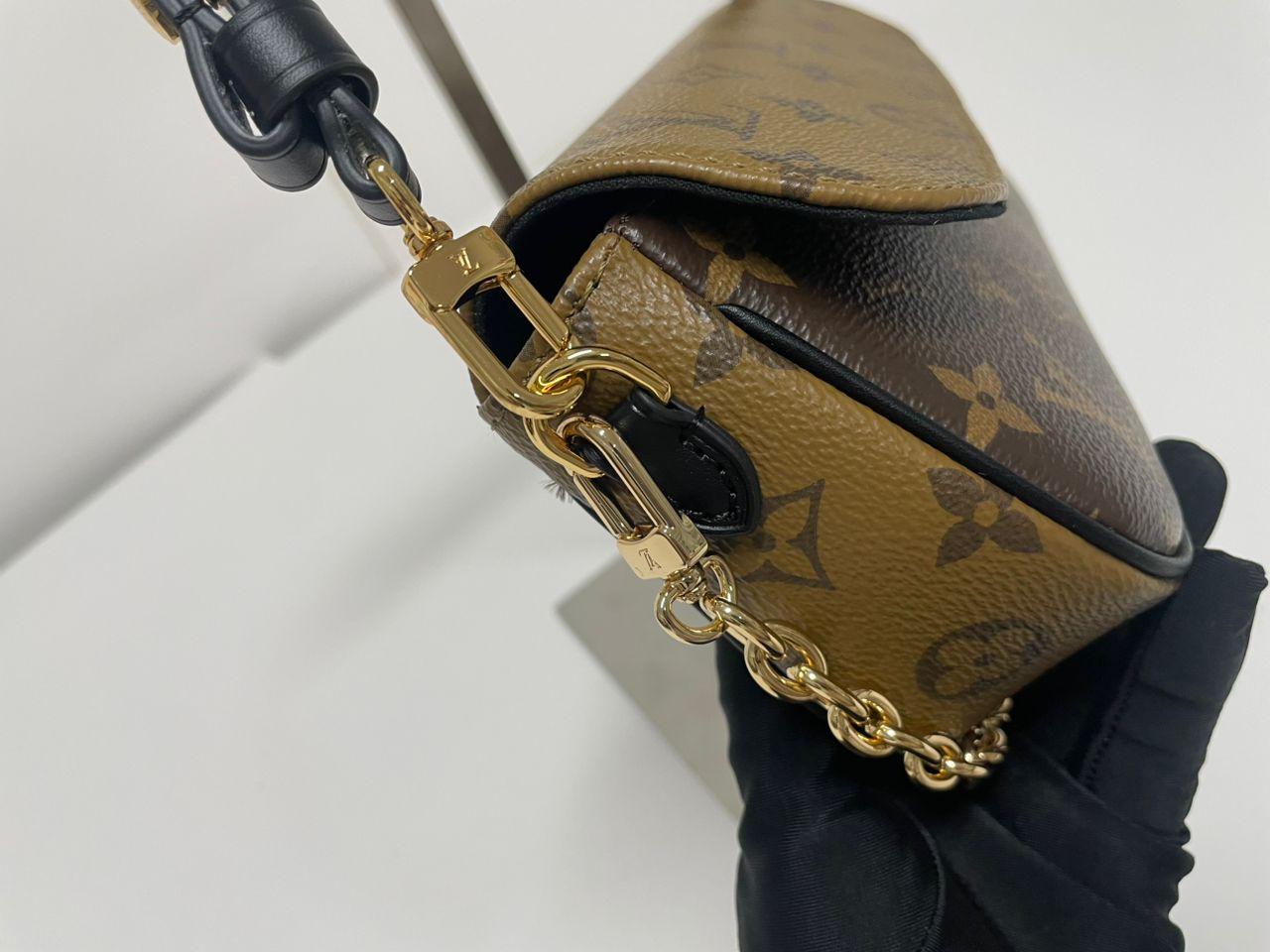 Louis Vuitton Ivy Wallet On Chain Monogram Reverse Canvas Brown