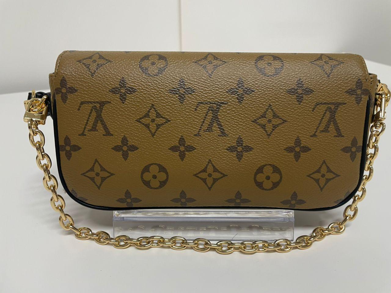 Louis Vuitton Ivy Wallet On Chain Monogram Reverse Canvas Brown