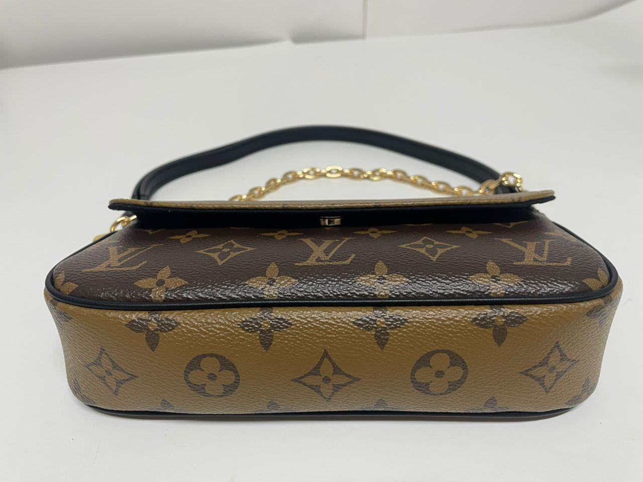 Louis Vuitton Ivy Wallet On Chain Monogram Reverse Canvas Brown