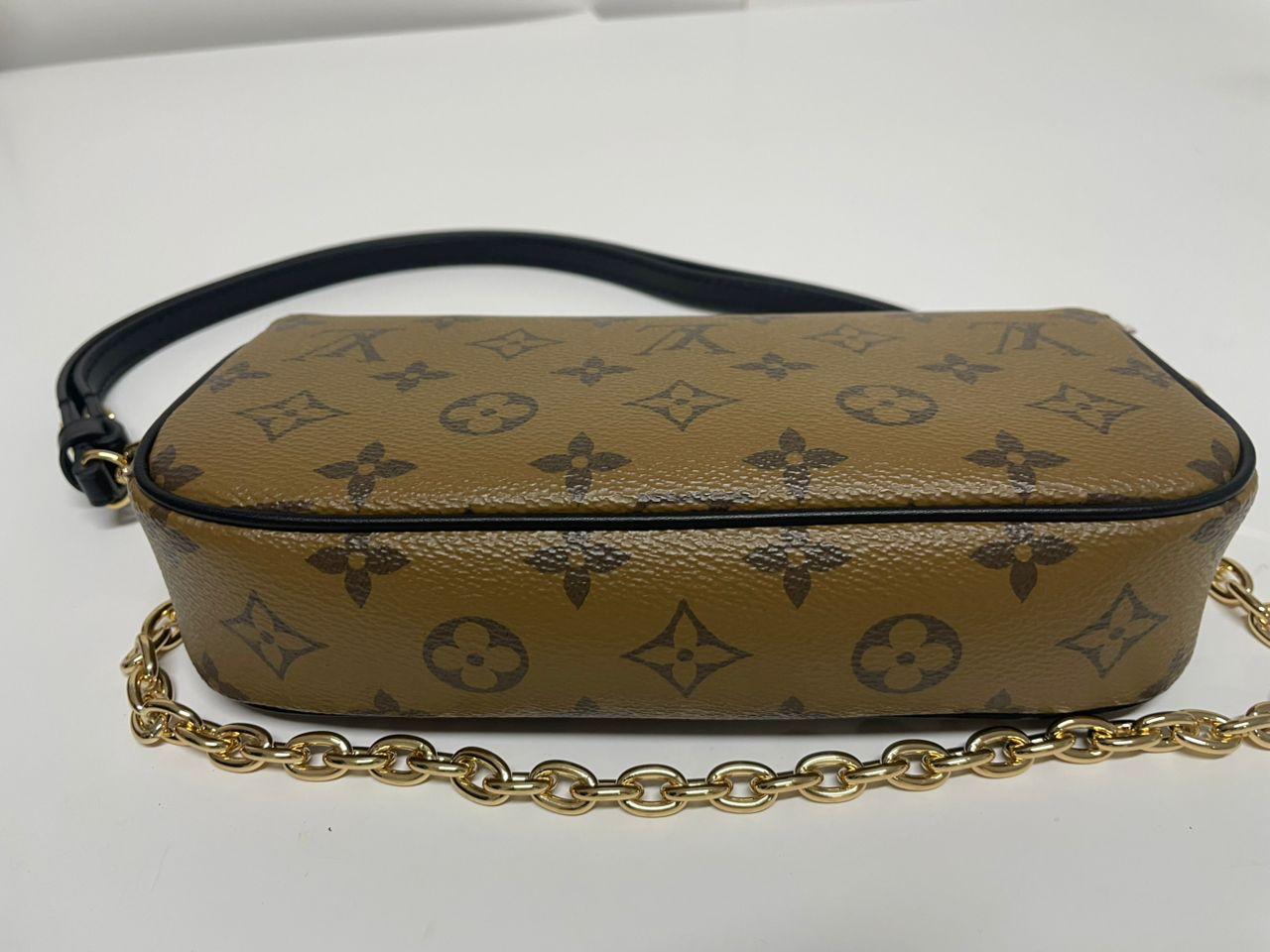 Louis Vuitton Ivy Wallet On Chain Monogram Reverse Canvas Brown