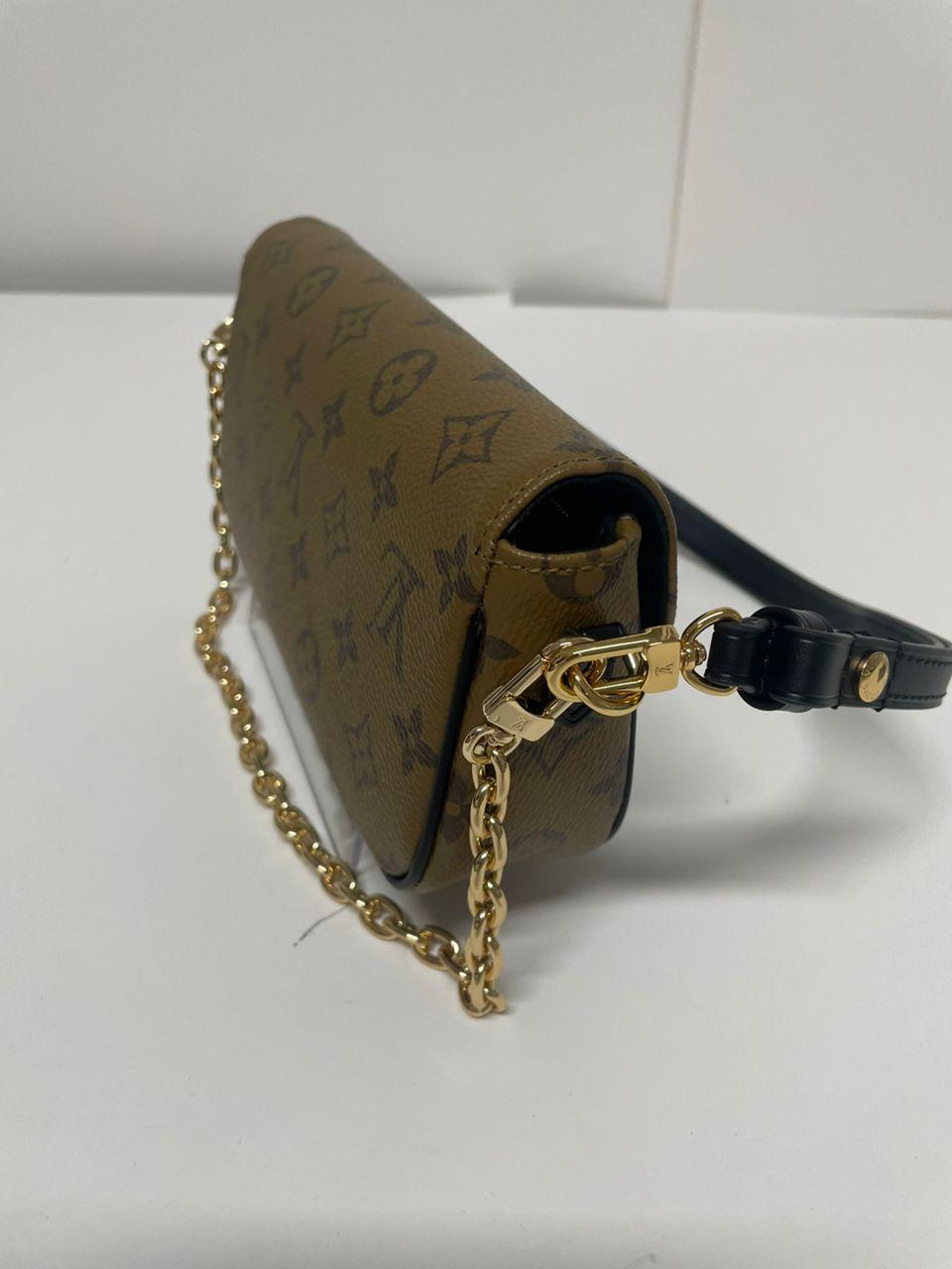 Louis Vuitton Ivy Wallet On Chain Monogram Reverse Canvas Brown