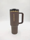 Stanley ProTour Flip Straw Tumbler 40oz Espresso Gold, Leak-Proof Insulated Bott