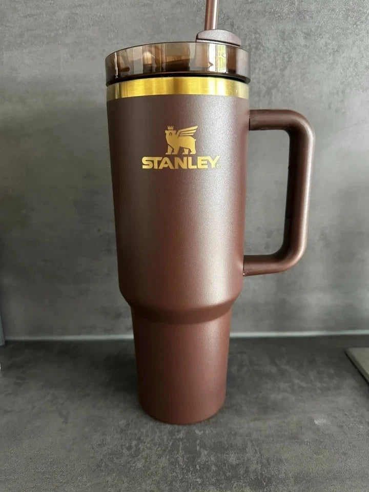 Stanley Insulated Tumbler with Handle, Lid & Straw – Brown