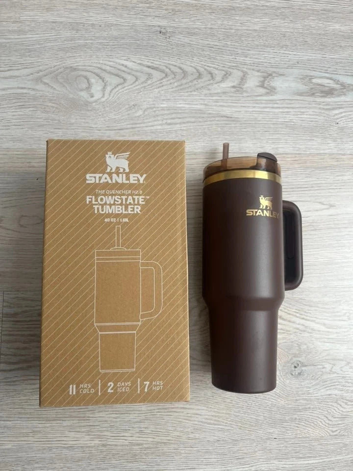 Stanley Insulated Tumbler with Handle, Lid & Straw – Brown