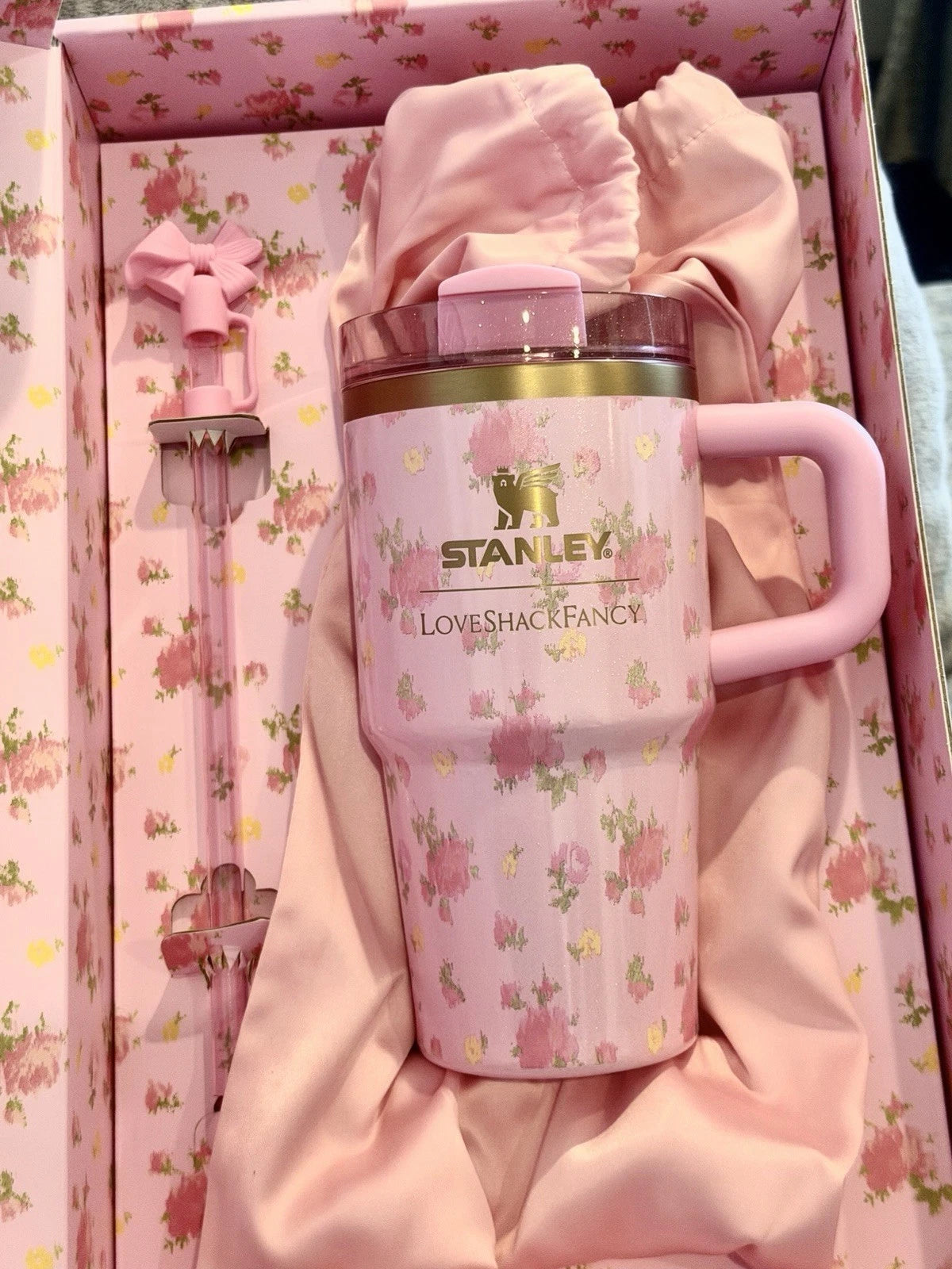 Stanley x LoveShackFancy Floral Tumbler Gift Set – Pink Floral Design