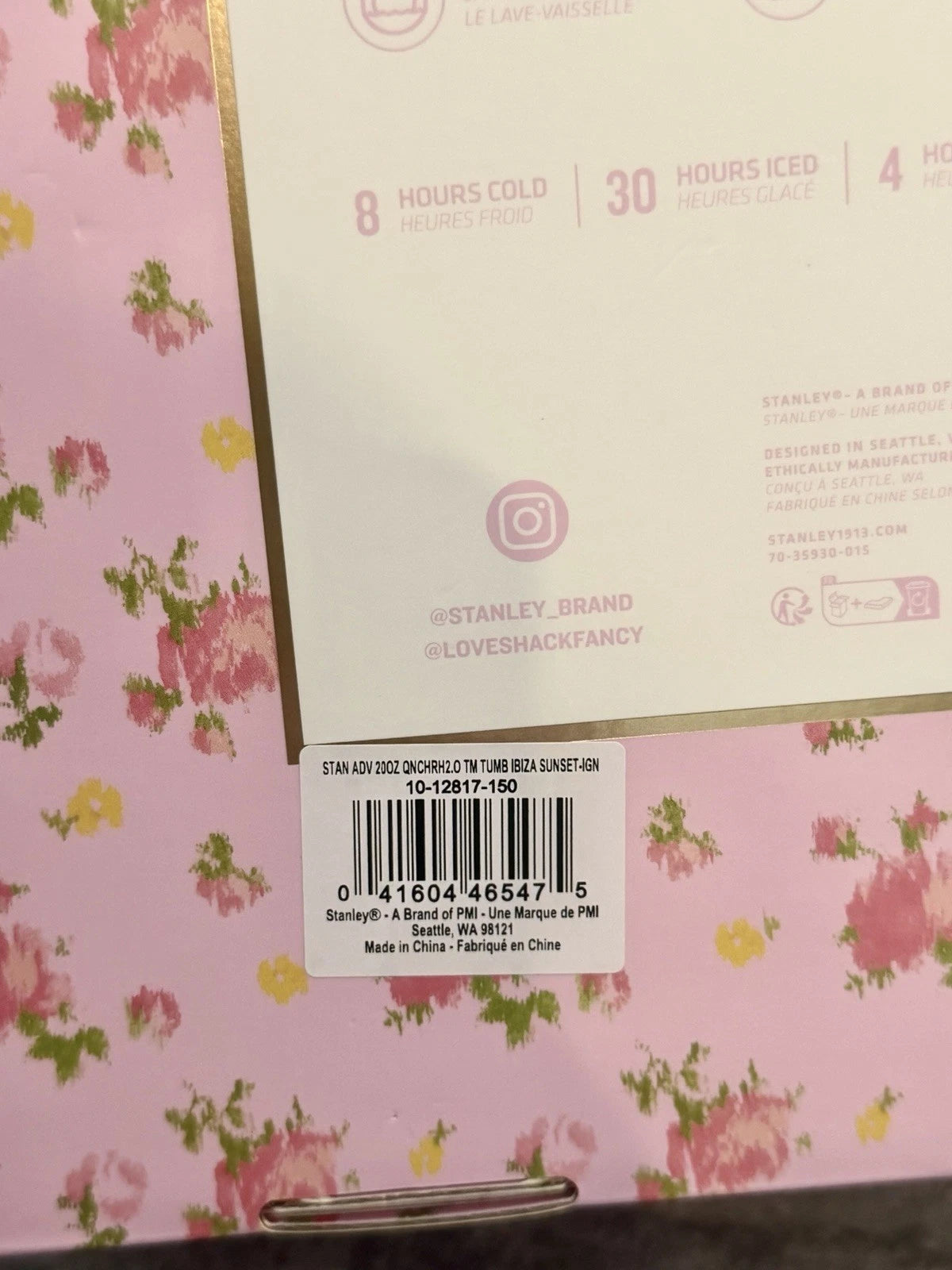 Stanley x LoveShackFancy Floral Tumbler Gift Set – Pink Floral Design