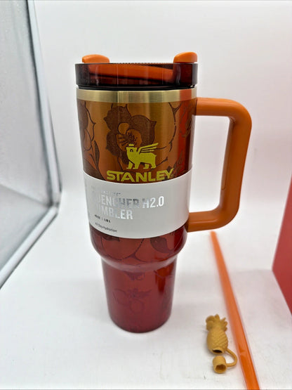 Stanley Quencher H2.0 FlowState Tumbler 40 oz – Floral Print with Handle
