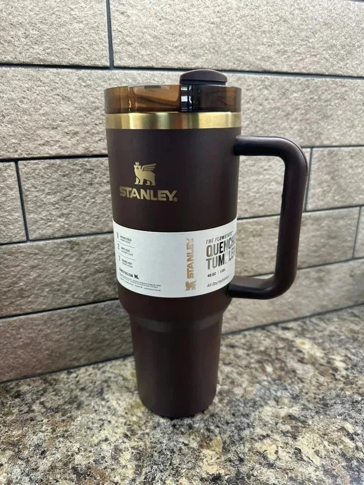 Stanley Insulated Tumbler with Handle, Lid & Straw – Brown