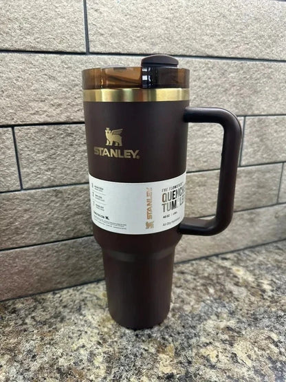 Stanley Insulated Tumbler with Handle, Lid & Straw – Brown